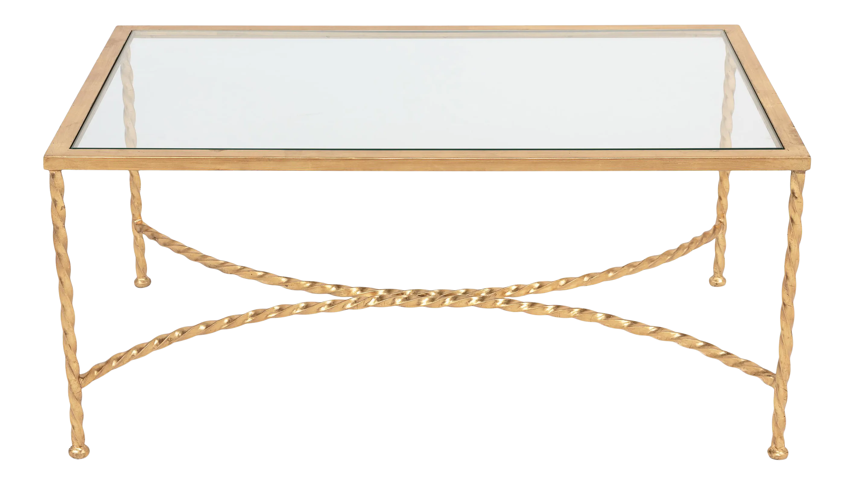 Modern Glass Coffee Table in Gold Chairish