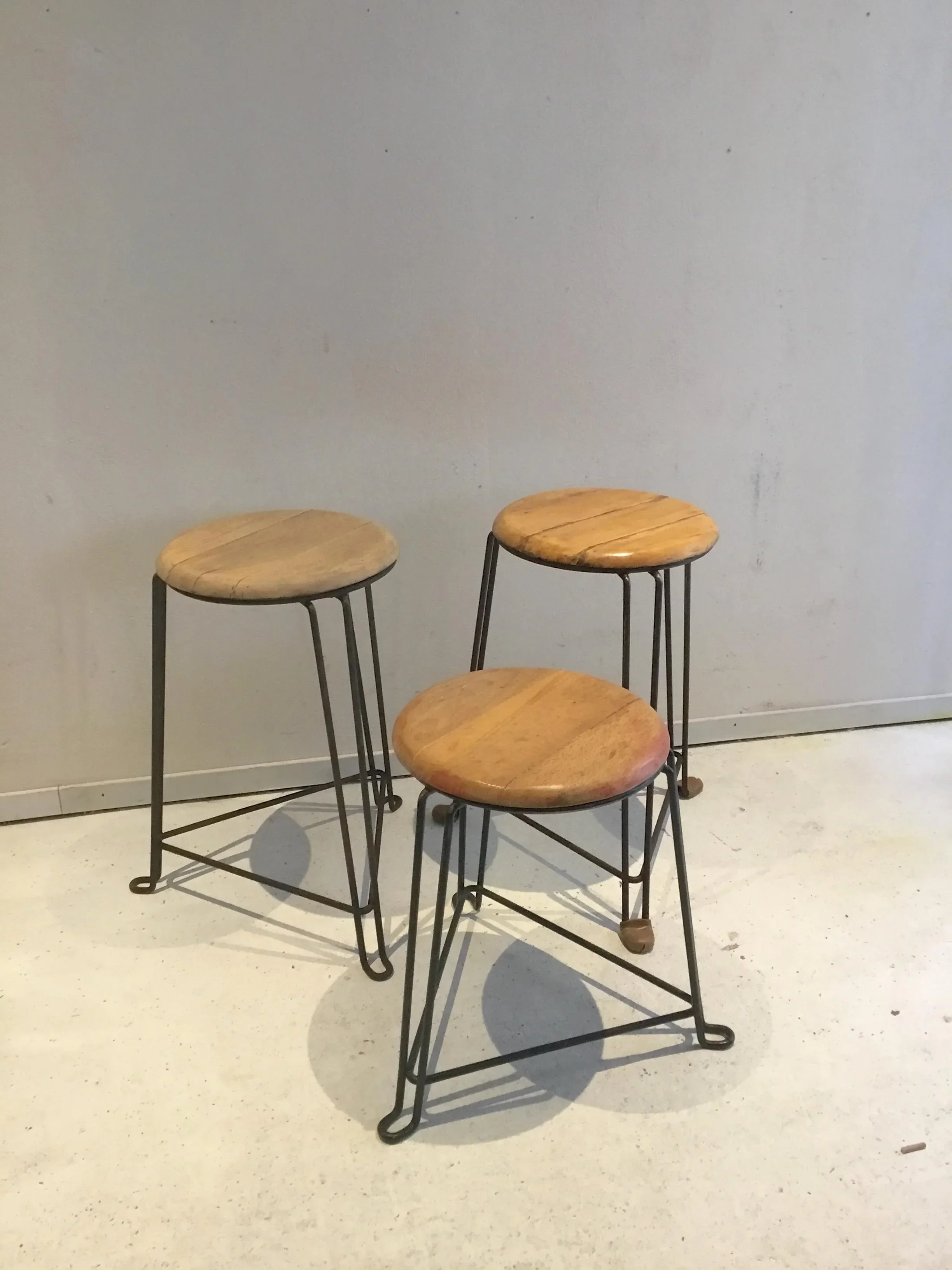 Vintage Industrial Stools by Jan van der Togt for Tomado, Set of 3
