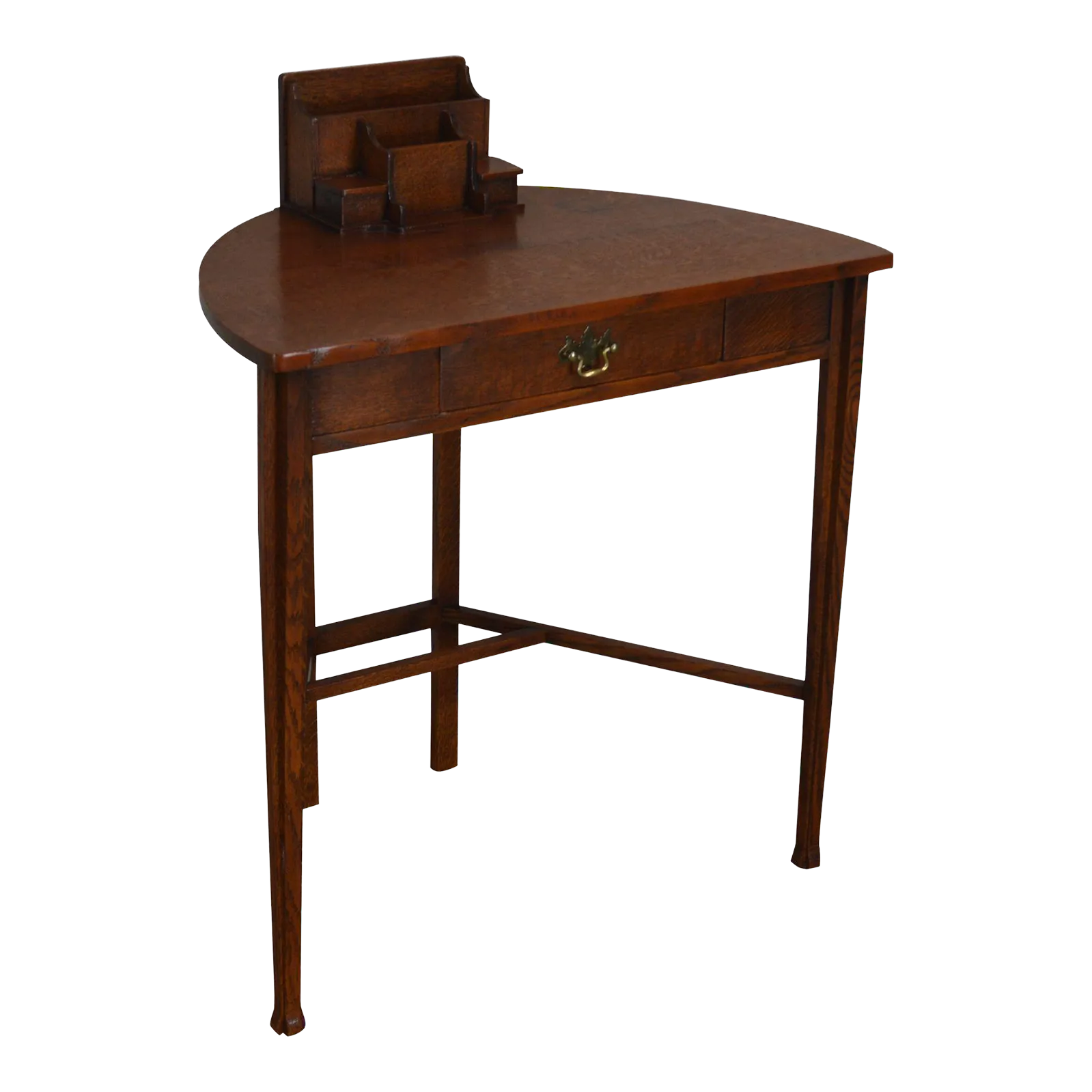 Antique Mission Oak Arts and Crafts Half Round Desk Chairish