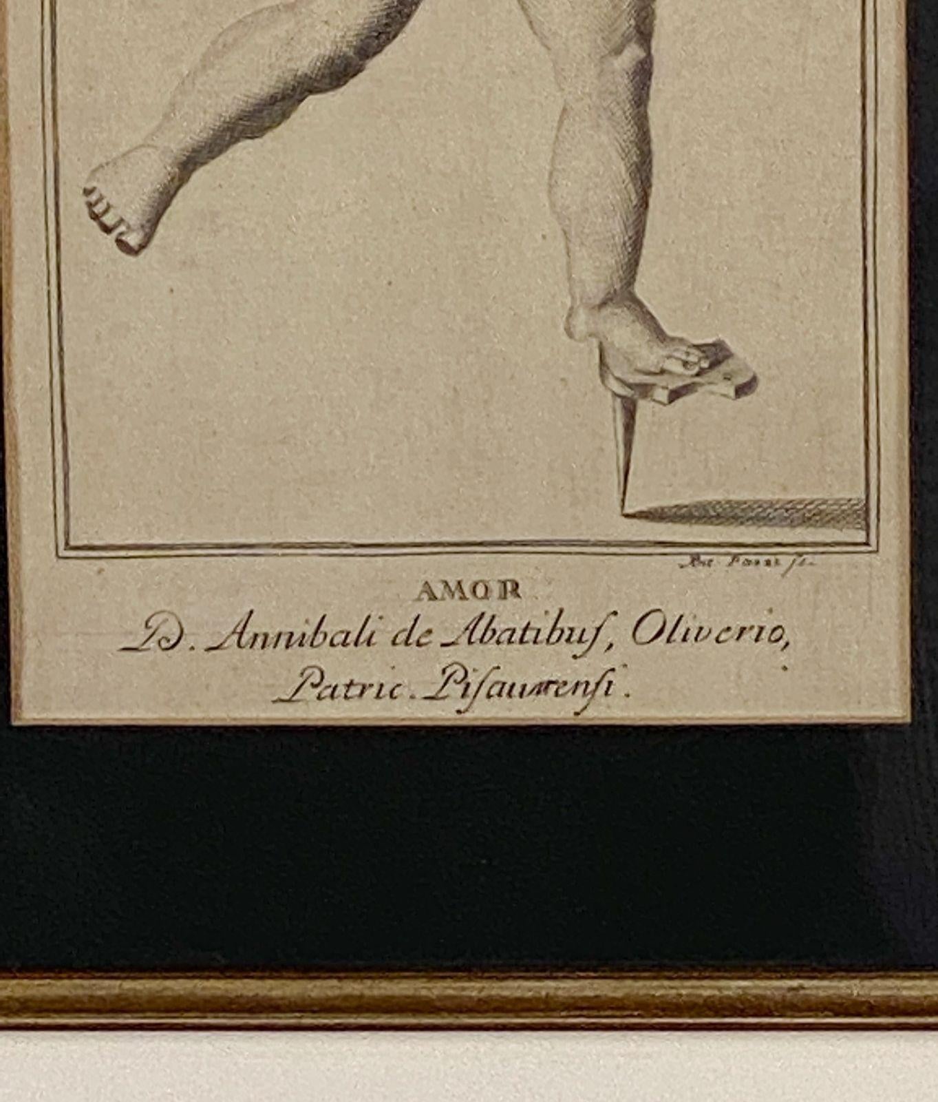 18th or 19th Century Italian Engraving of a Putto