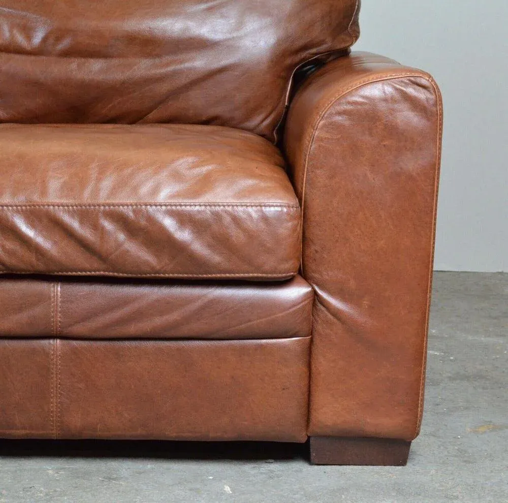 Italian Tan Leather 3-Seater Sofa from Viva