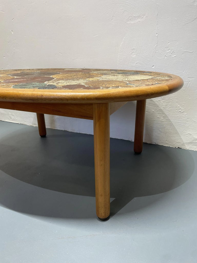 Mid-Century Danish Teak Ceramic Coffee Table by Tue Poulsen for