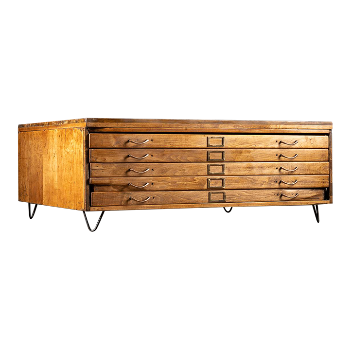 1930s Vintage Flat File Coffee Table Chairish