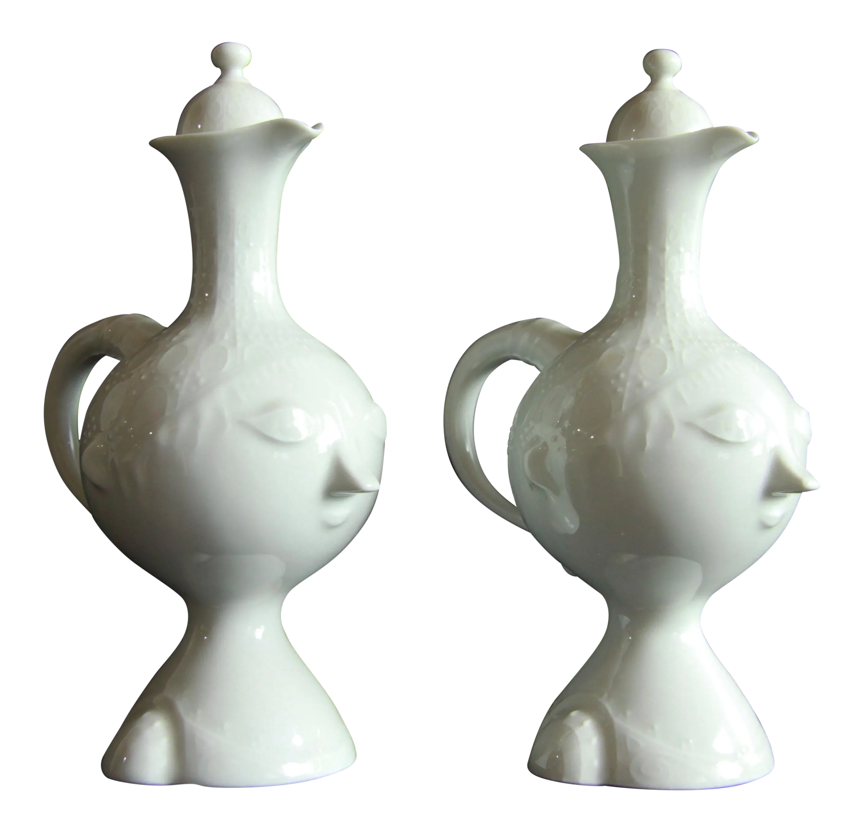 Bjorn Wiinblad for Rosenthal China Face Cruet Jars - a Pair | Chairish