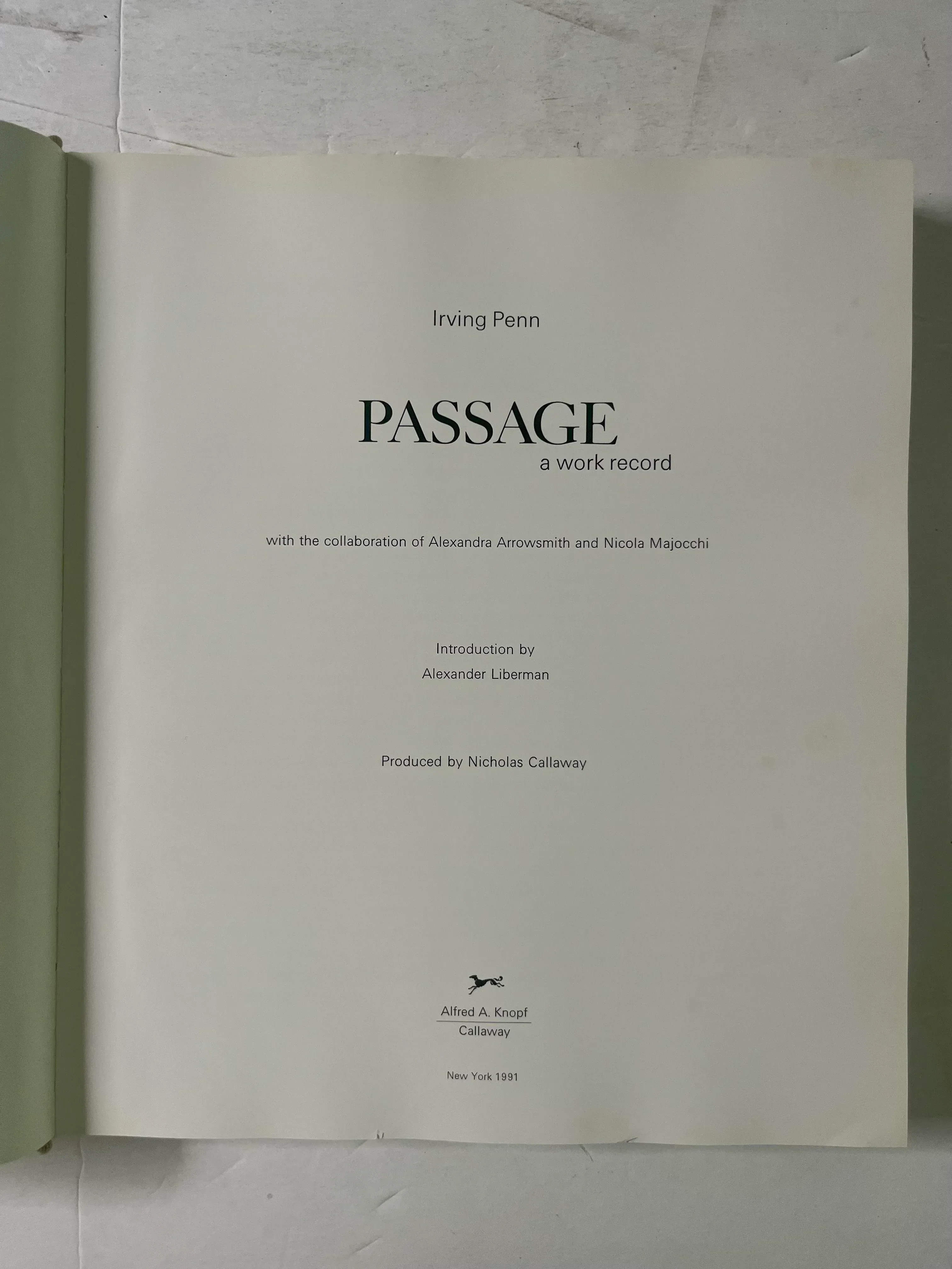 Passage: A Work Record by Irving Penn, 1991, 1st Edition