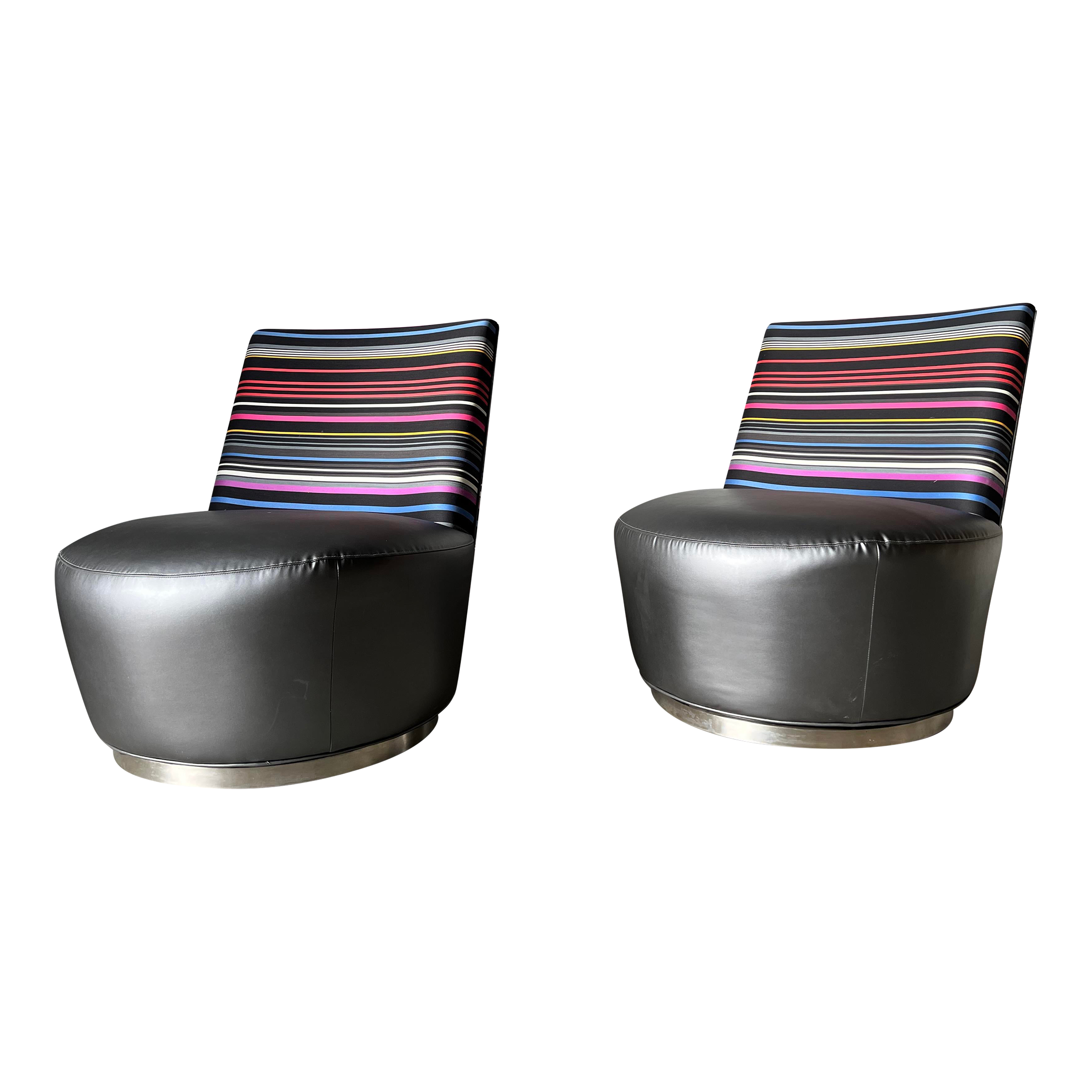 Postmodern - Style Jo Swivel Chairs by Thayer Coggin - a Pair