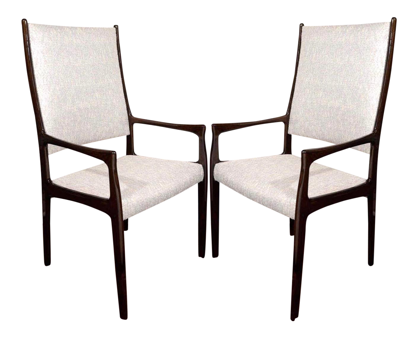 Set of Six MidCentury Modern High Back Dining Chairs in the Style of