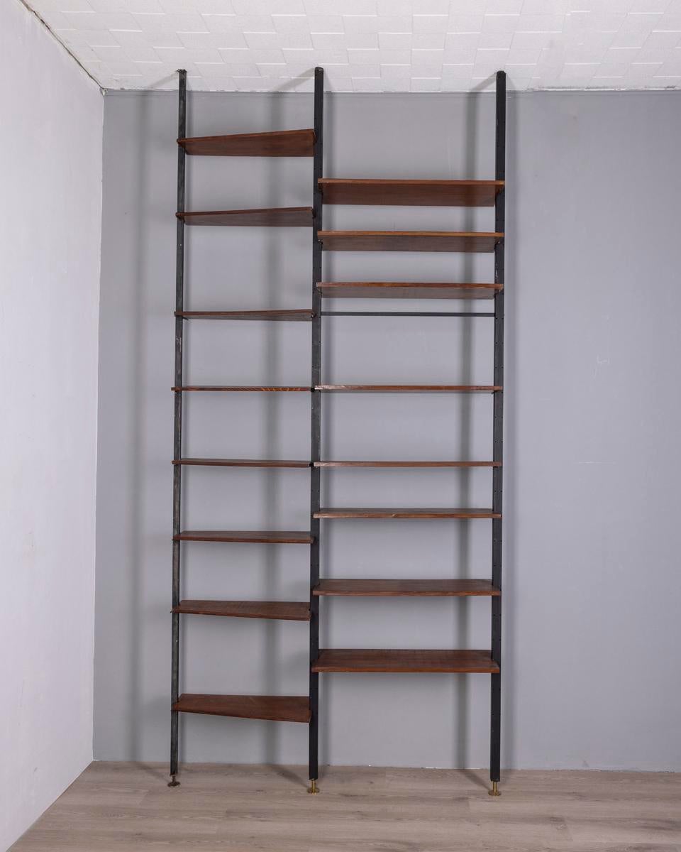 Vintage Terra-Cielo Bookcase in Metal and Wood, 1960s