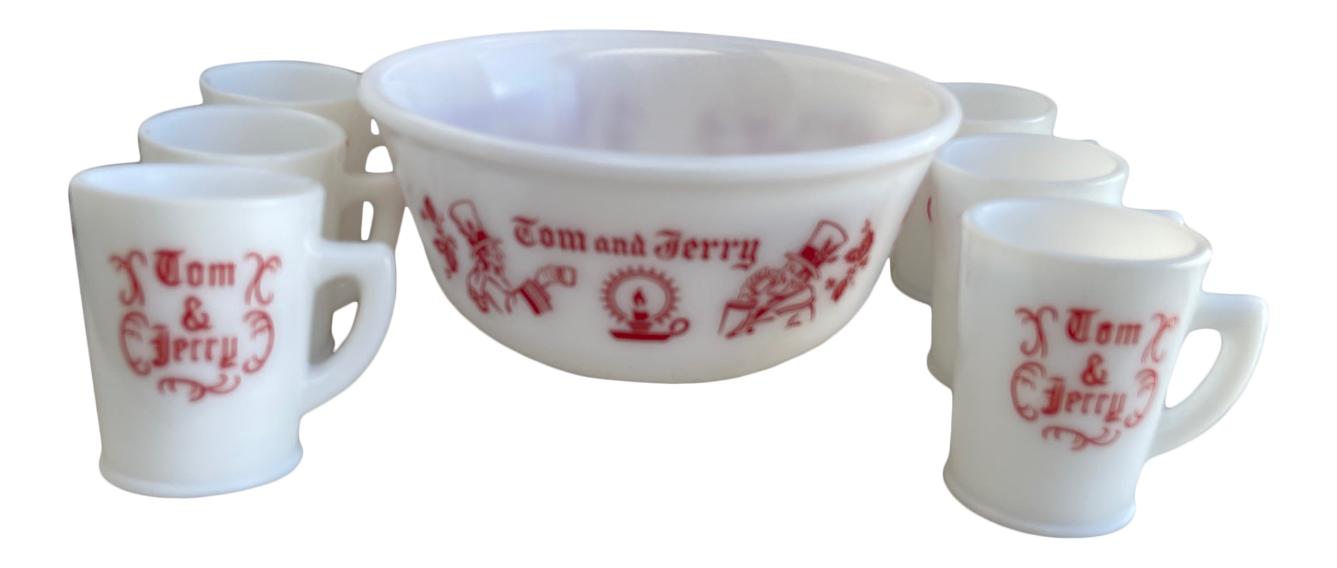 Vintage Tom & Jerry Egg Nog Punch Bowl Set Chairish