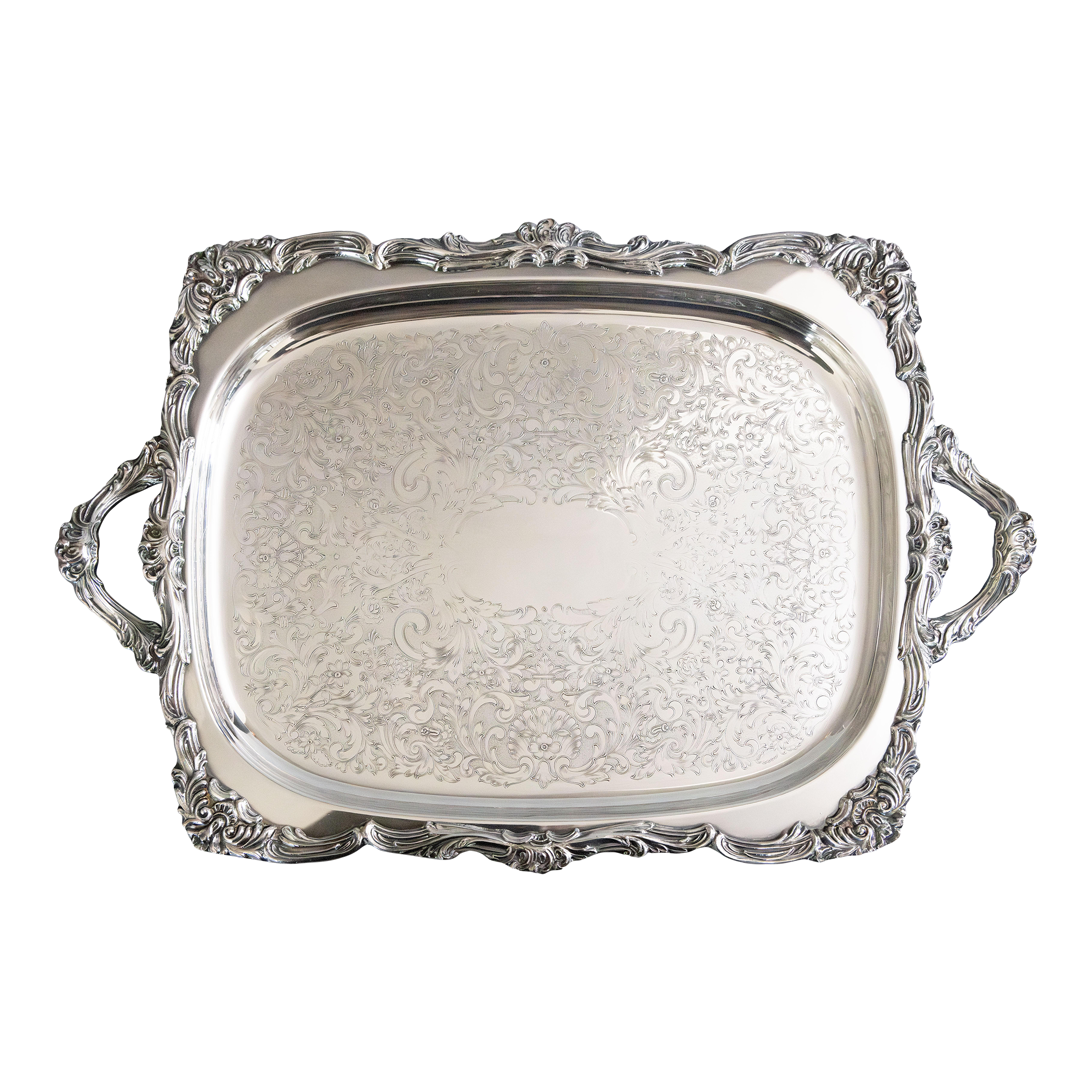 Gorham Silver Antique Silver Plated Tray With Handles Vintage
