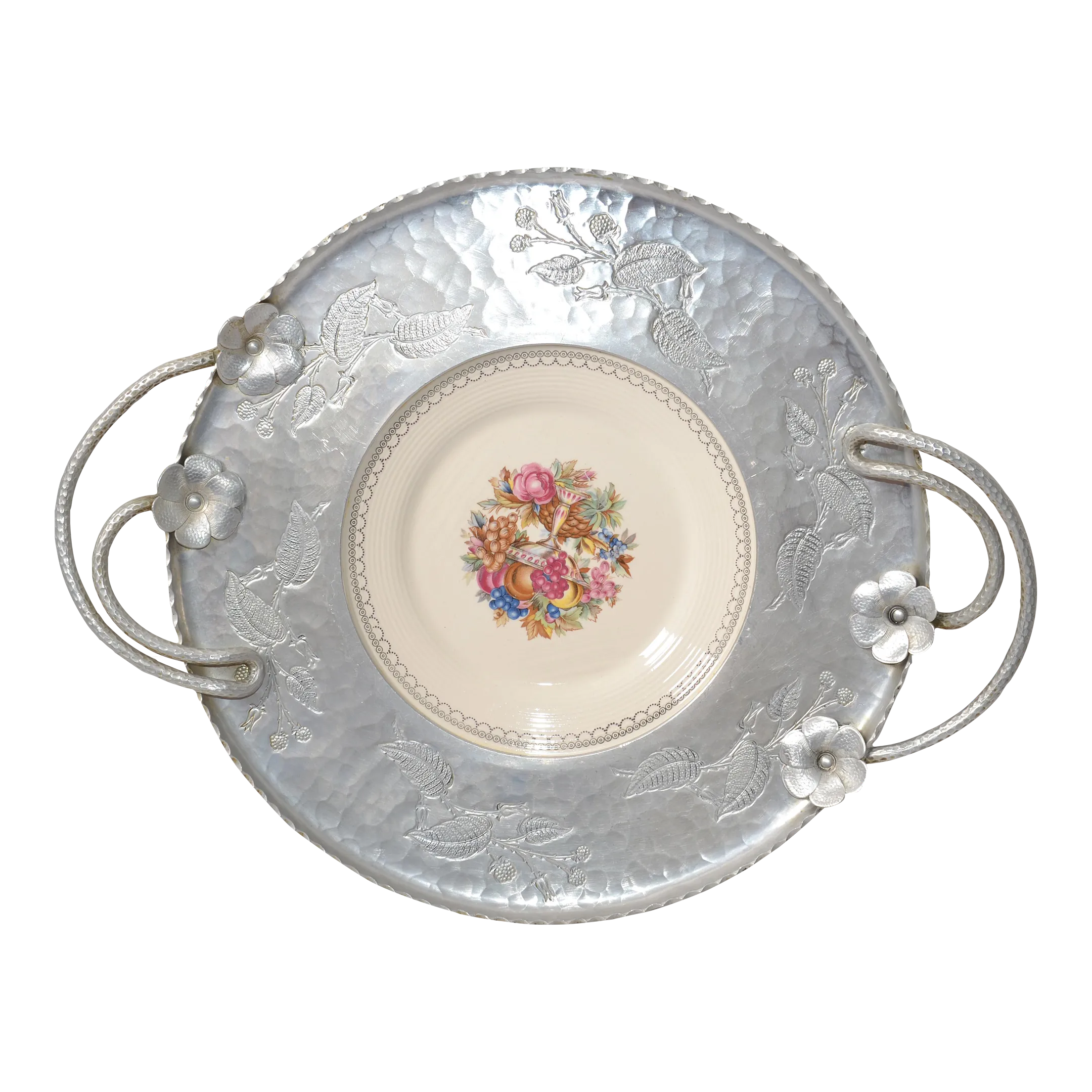 1950 Vintage Faberware Hammered Etched Aluminum Tray Imperial