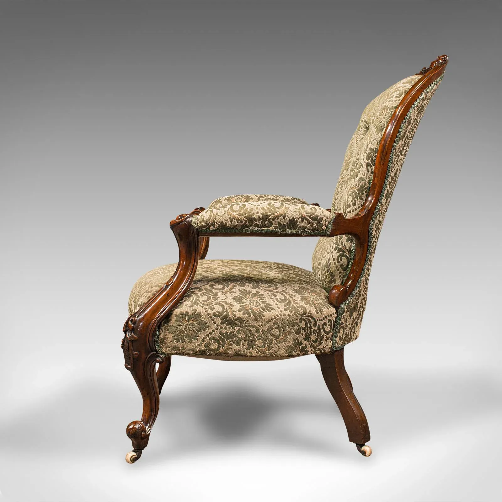 1840s Antique Victorian English Walnut Salon Chair Chairish