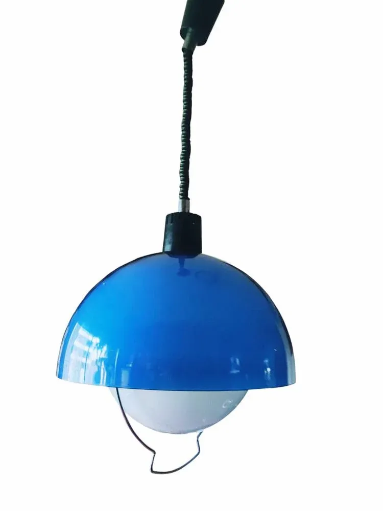 Mid-Century Vintage Blue Pendant Lamp, 1970s