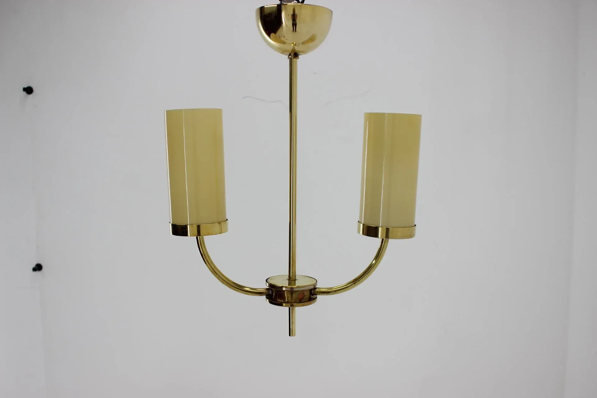 Art Deco or Bauhaus Brass Pendant Lamp, 1930s
