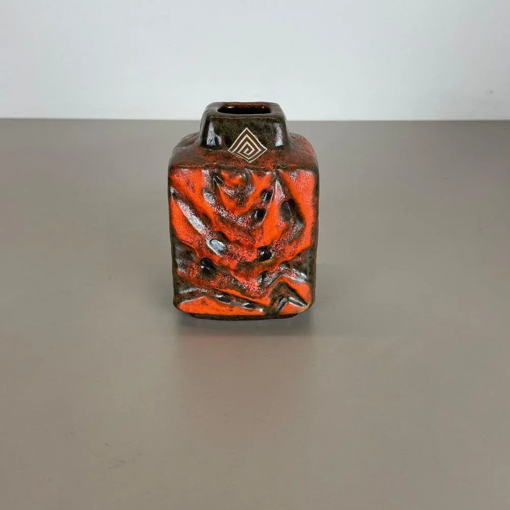 1970s fatlava XXXXL Carstens Tönnieshof Large Vintage German fat lava Glazed Floor Vase by Carstens