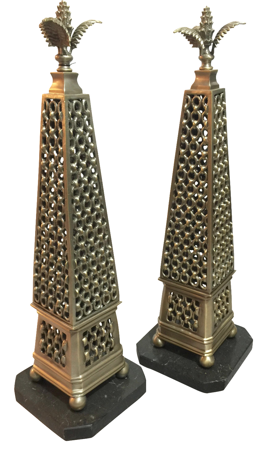 John Richard Metal Obelisks A Pair Chairish