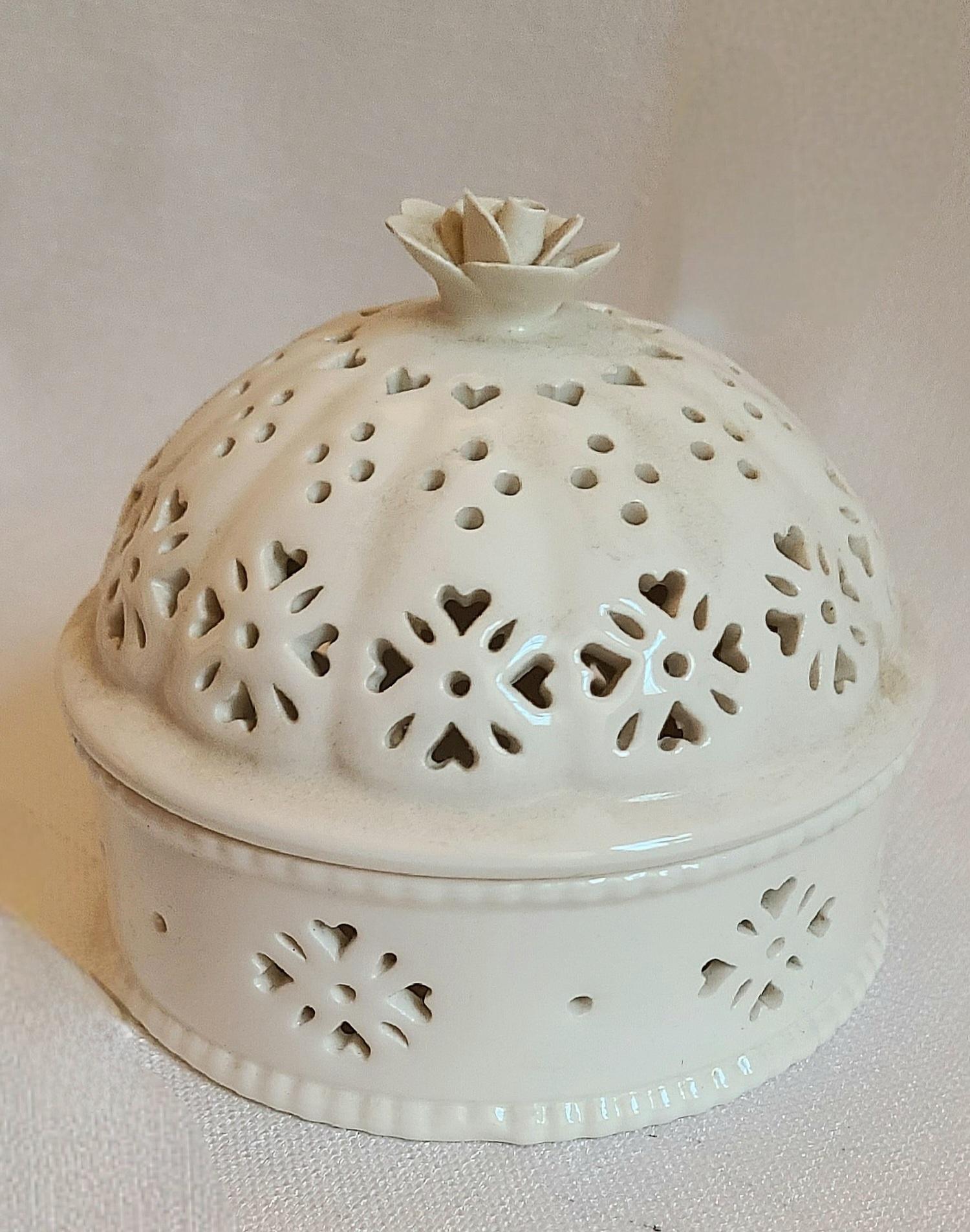 Hartley Greens & Co. Leeds Pottery 3 Piece Set of Creamware