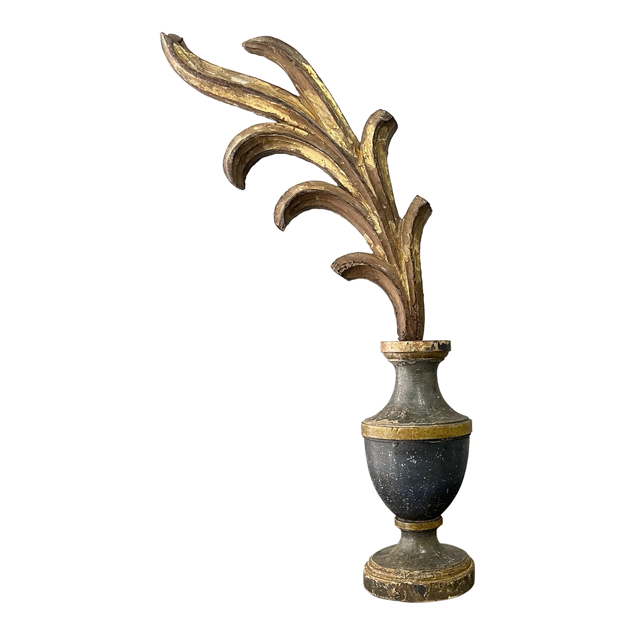 18th Century Portuguese Baroque Ornament on Wooden Vase