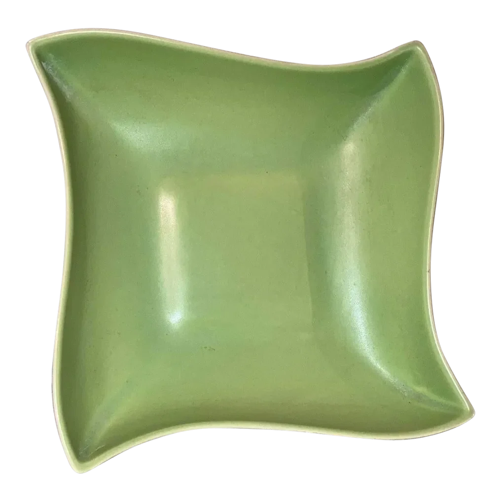 Vintage Red Wing Pottery B1396 Usa Mid Century Modern Curved Square