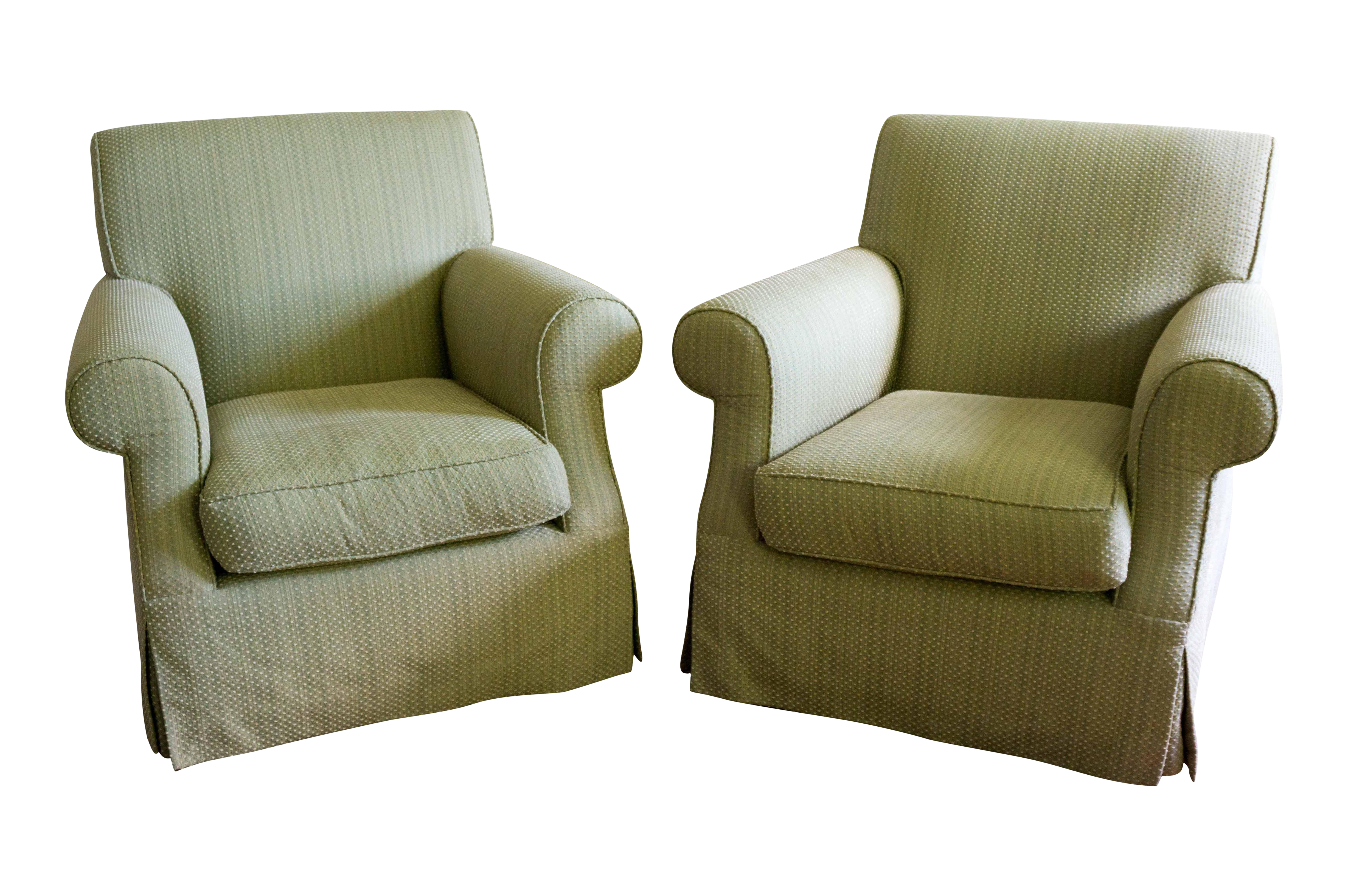 Custom MidSized Club Chairs A Pair Chairish
