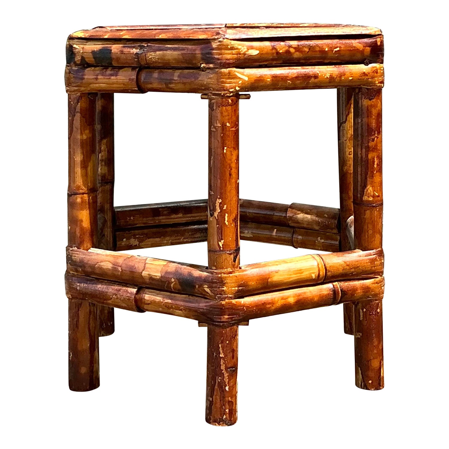 Vintage Tortoise Bamboo Orchid Stand