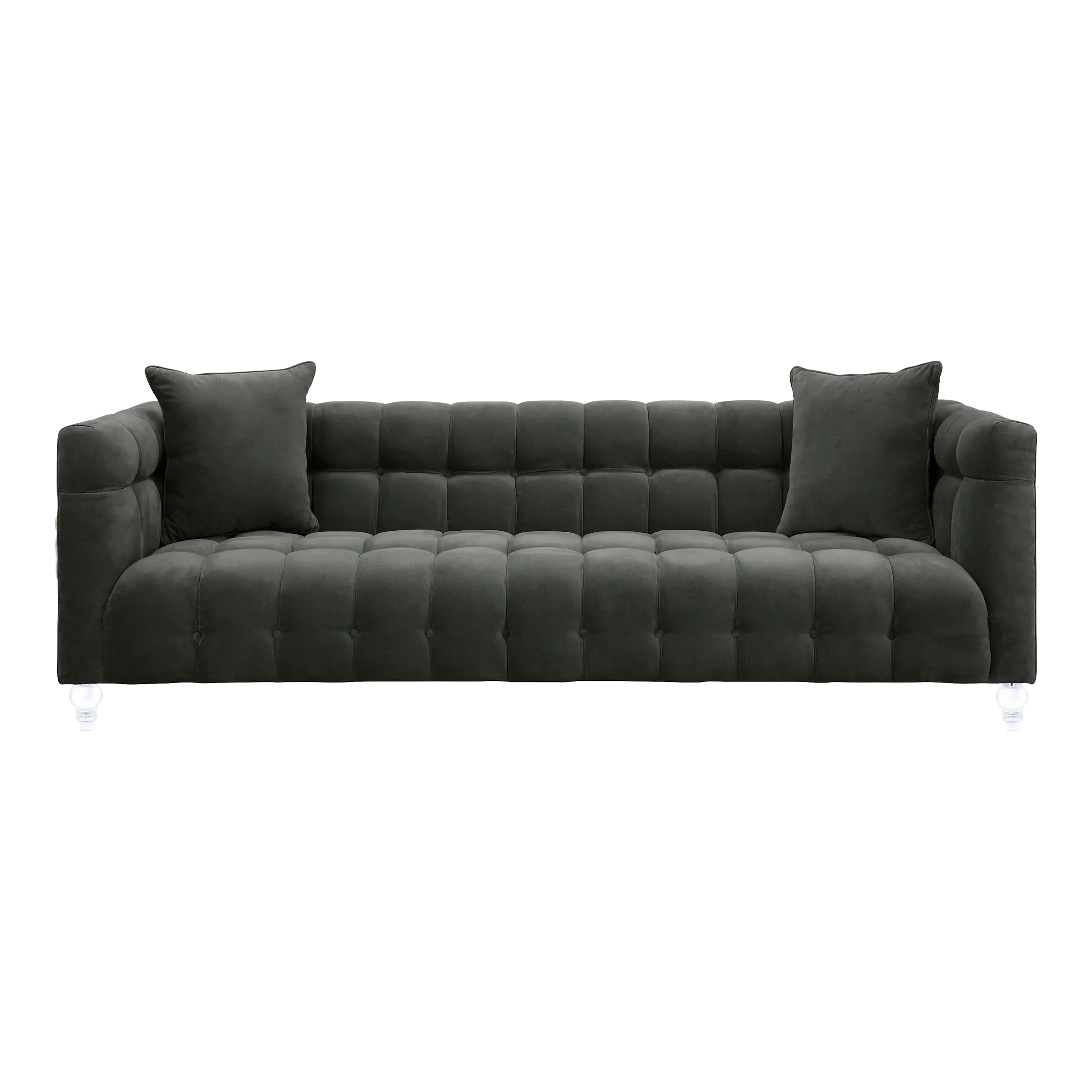 Bea Grey Velvet Sofa Chairish