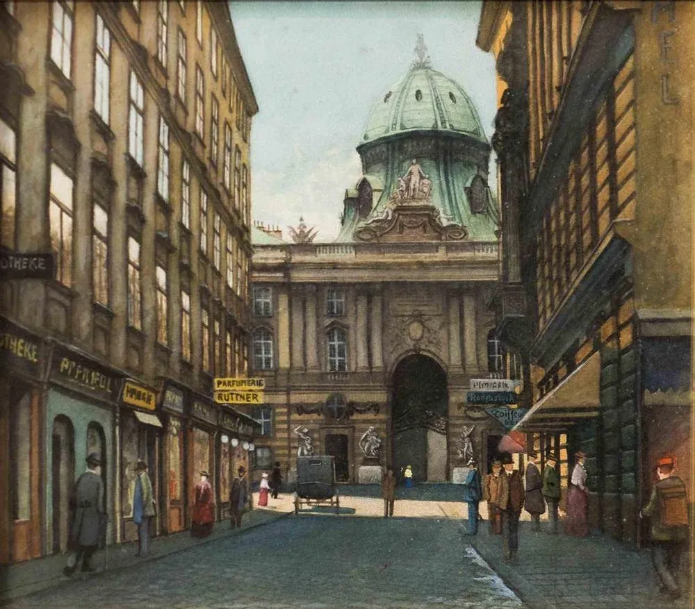 Unknown, View of the City of Vienna, Watercolor Drawing, Early 20th Century