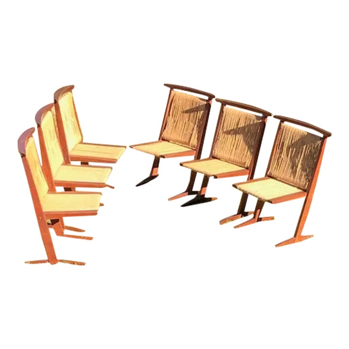 1965 Original Mid Century Architectural Conoid Shape Dining Chairs ...