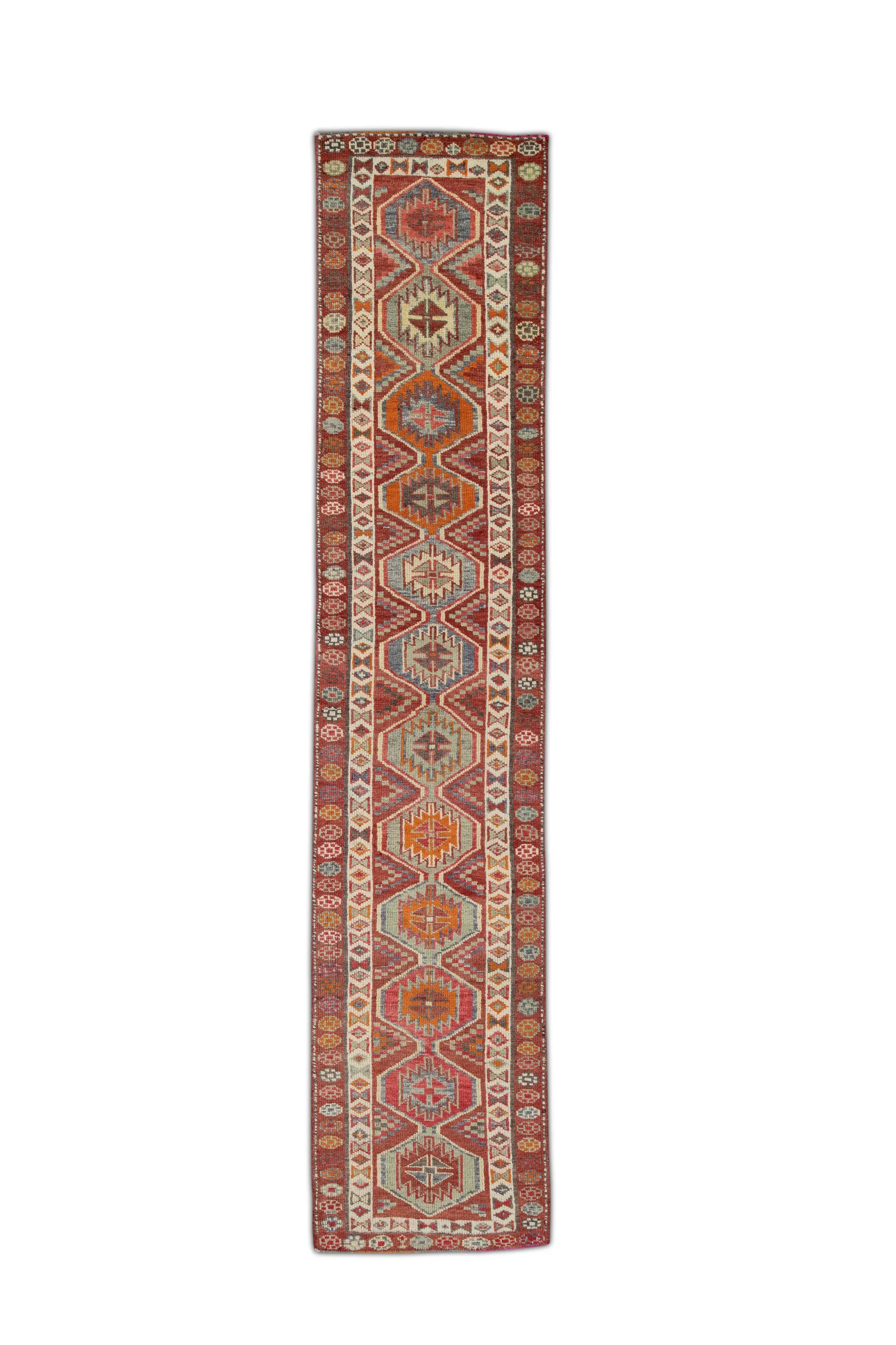 1960s Red Vintage Turkish Runner 2\'9\