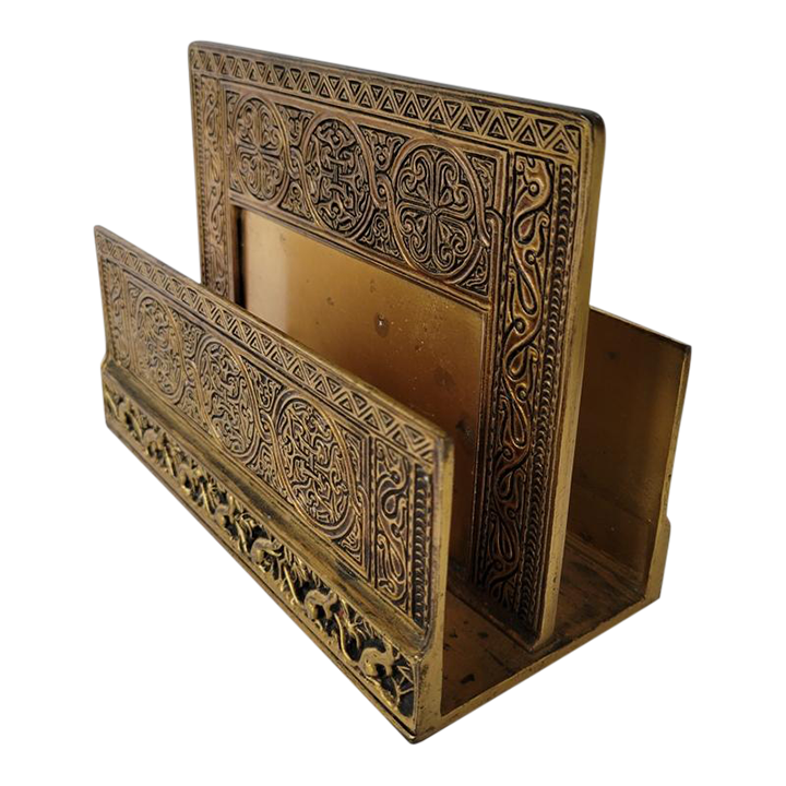 Antique Tiffany Studios Gilt Bronze Pattern Letter Holder Rack Chairish