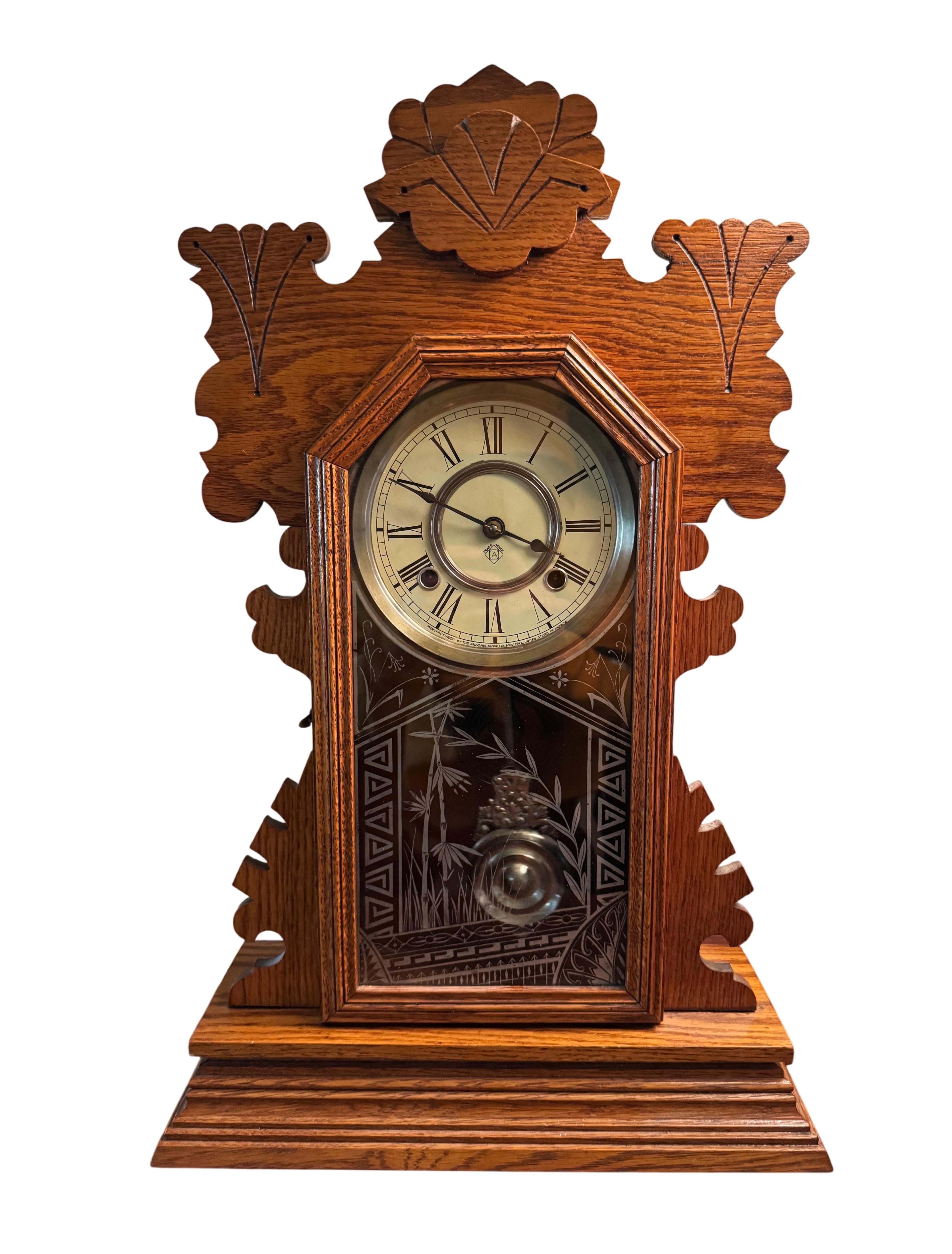 Late 19th Century Ansonia Gingerbread Clock | Chairish
