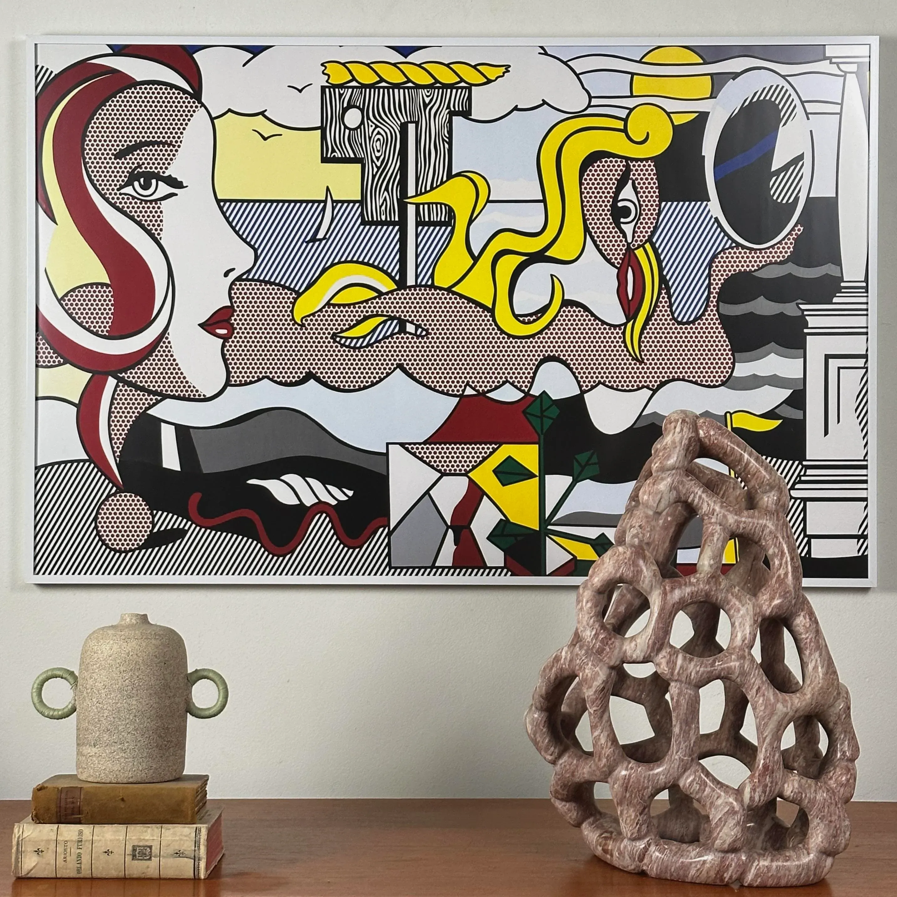 Roy Lichtenstein Figures in Landscape Pop Art Offset