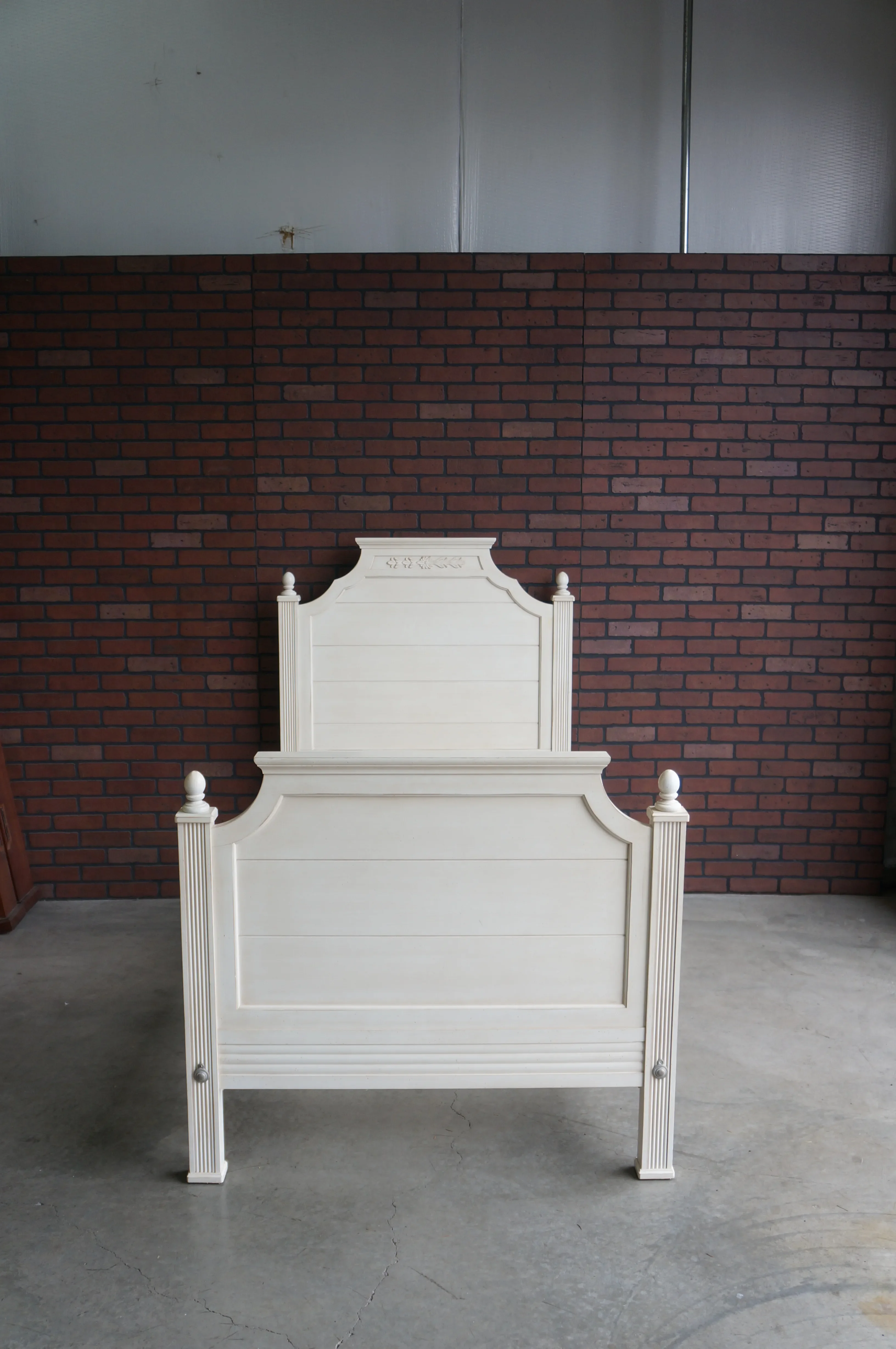 Swedish Ethan Allen Carved Panel Twin Bedframe | Chairish