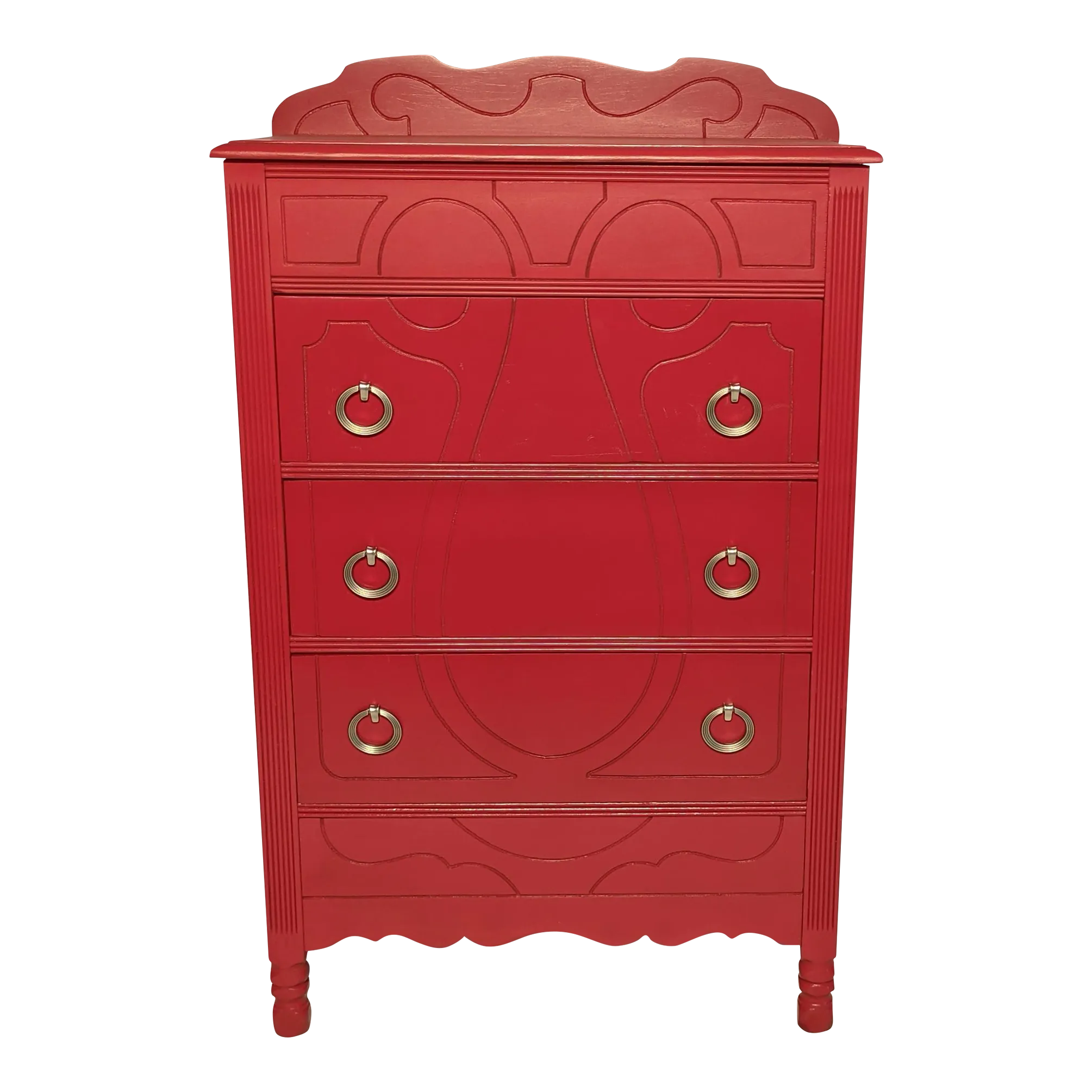 1920s American Furniture Company Art Deco Red Poplar Bachelor's Chest