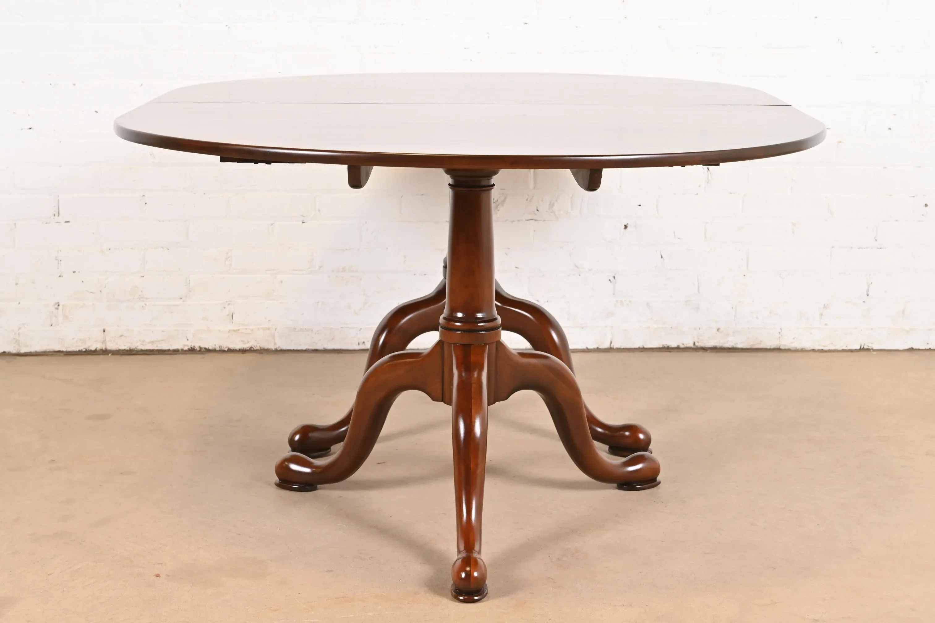 Henkel Harris Georgian Solid Cherry Wood Double Pedestal Extension