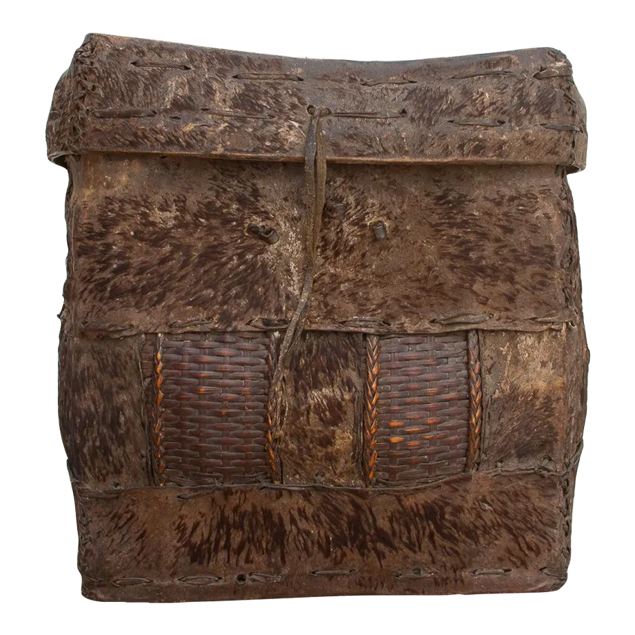 Rare Antique Hide Trunk From Bhutan