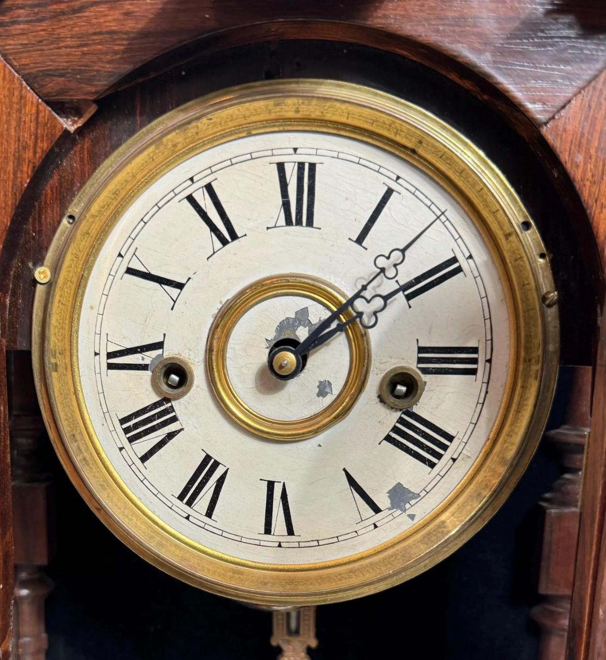 Antique American Welch Spring Co Day Patti Mantle Clock Chairish