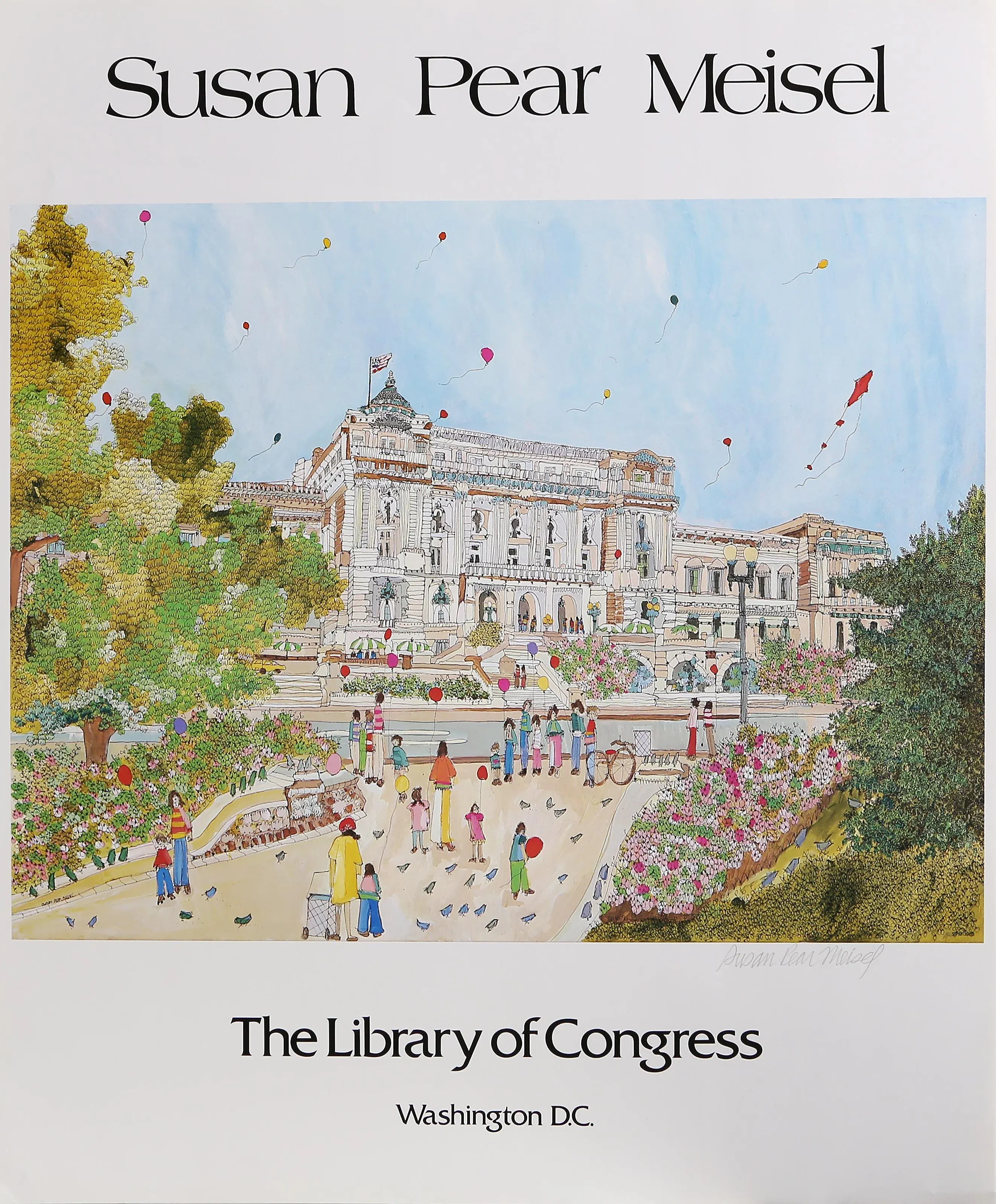Library of Congress, Signed Poster by Susan Pear Meisel | Chairish