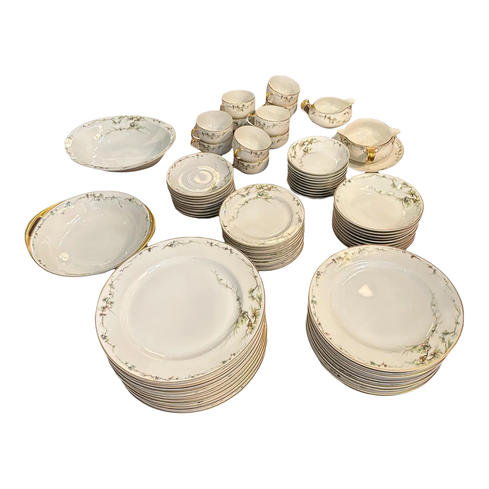 フランス製ヴィンテージ　Haviland Limoges　アヴィランド【未使用】 73 Piece Haviland & Co. Limoges Hand-Painted Dinner Service