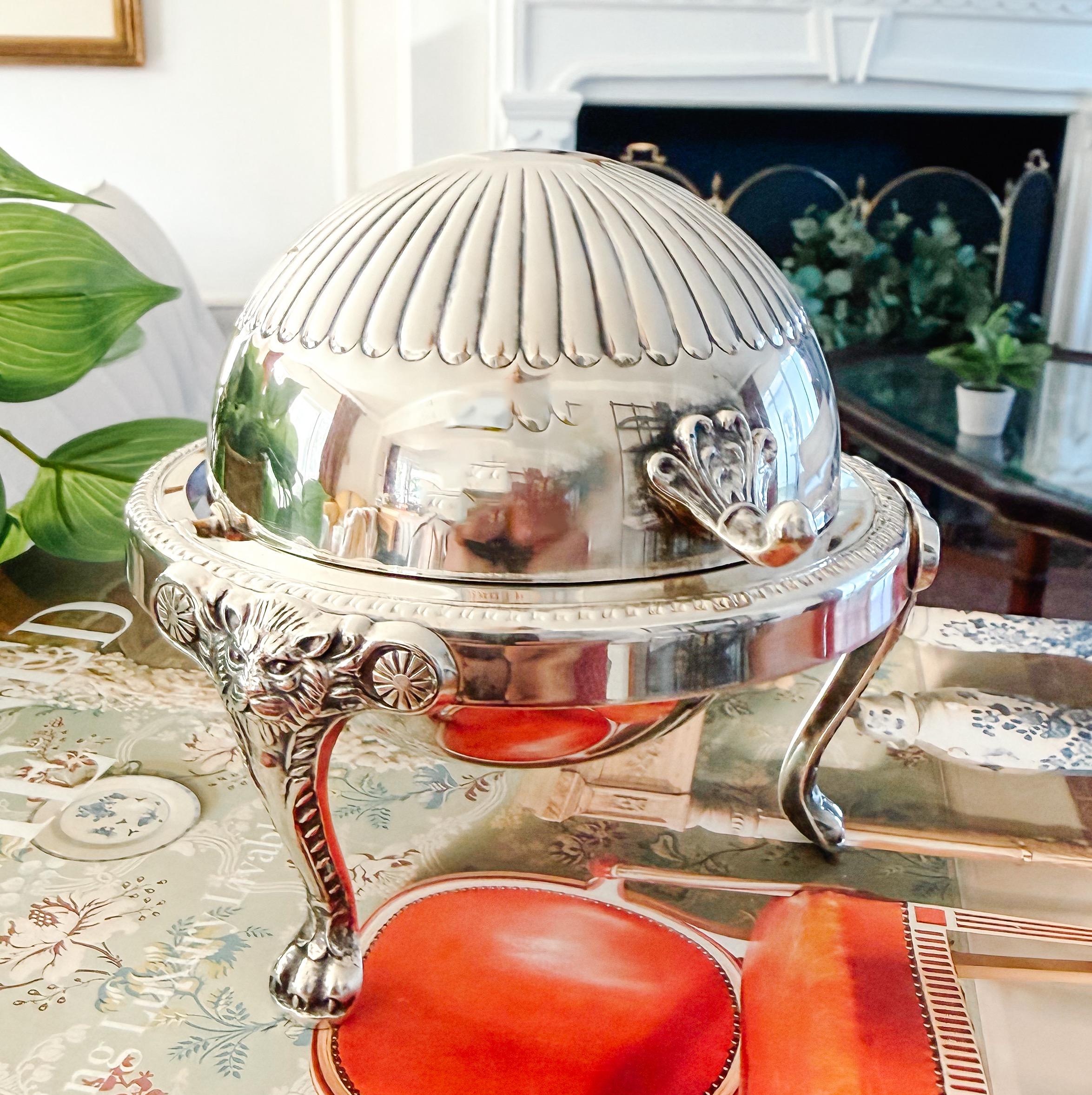 Early 20th Century American Rogers Silver-Plated Roll Top Caviar