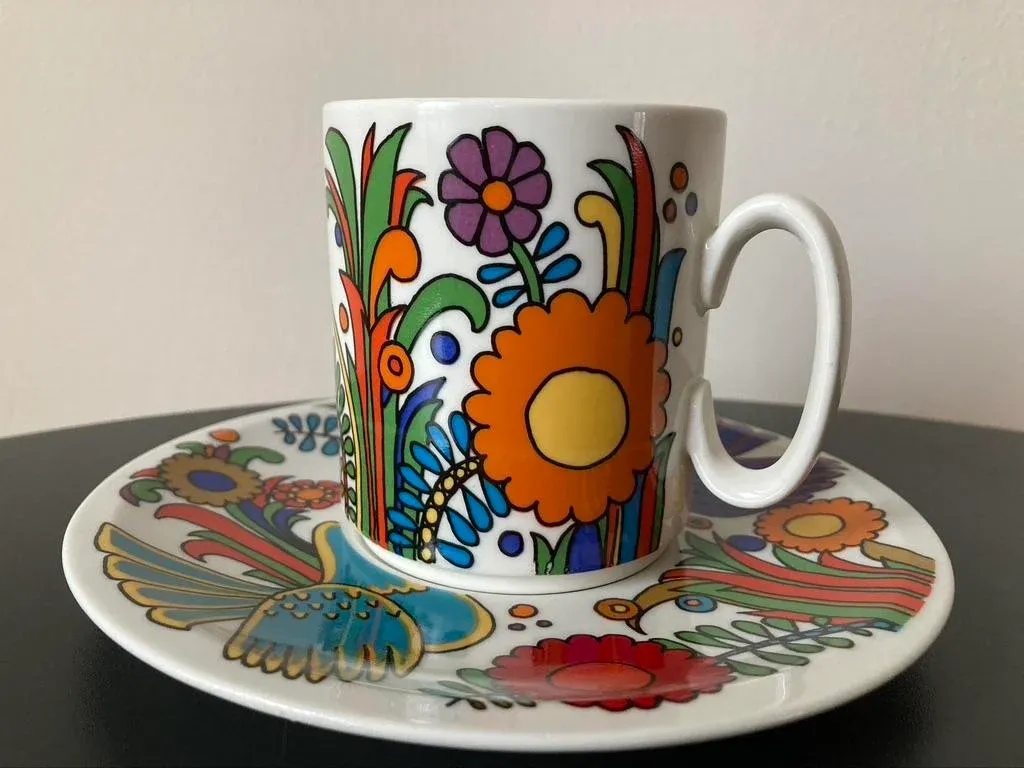 Mid 20th Century Villeroy & Boch Acapulco Bird and Flower