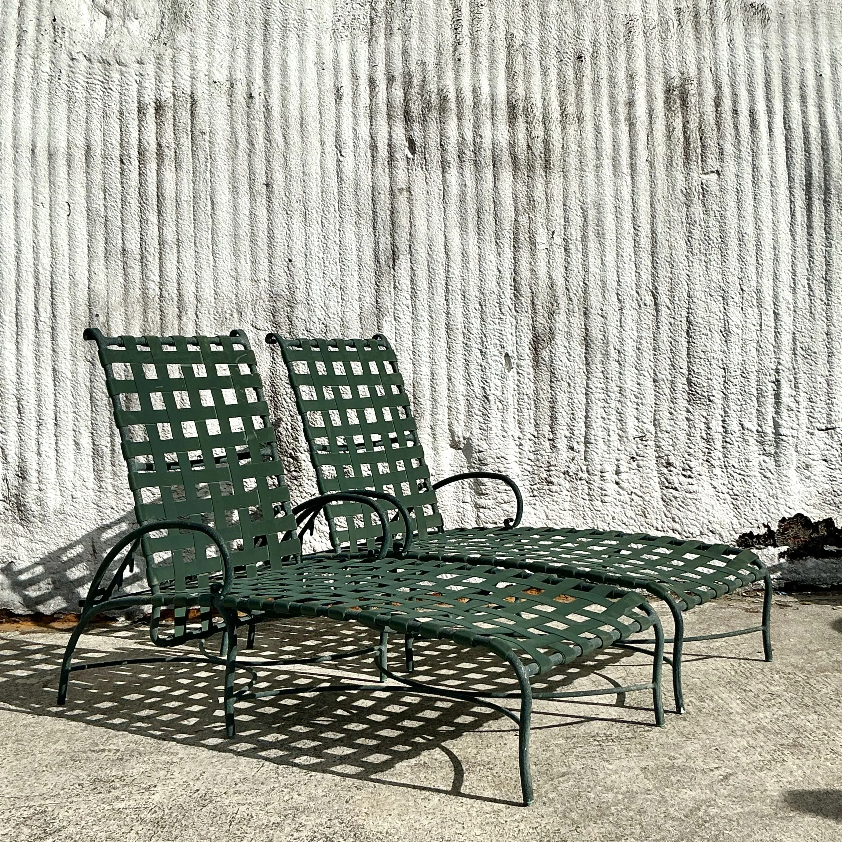 Brown Jordan Outdoor Strap Chairs Set Of Fourteen Brown Jordan