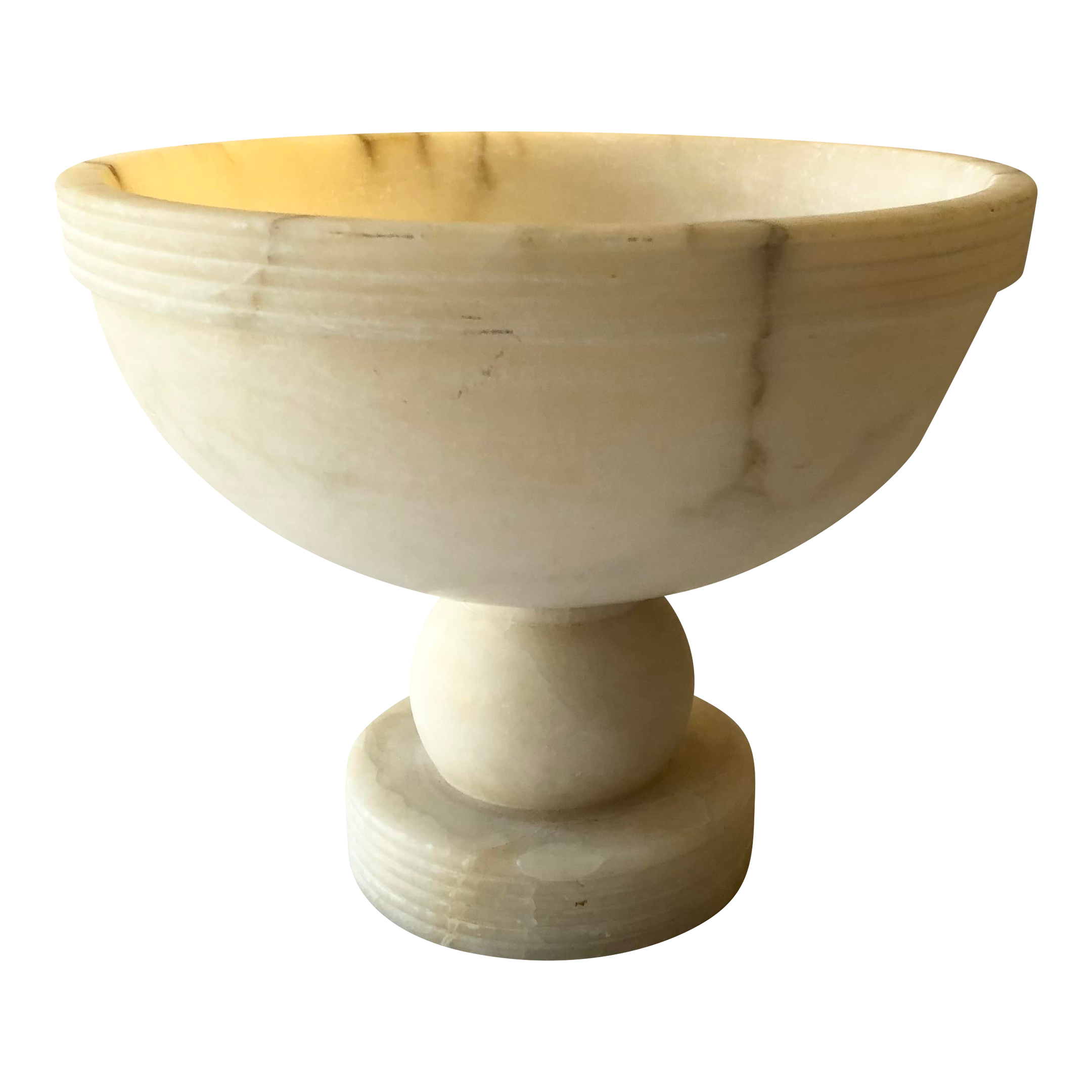 Vintage Italian Alabaster Pedestal Compote Bowl Chairish