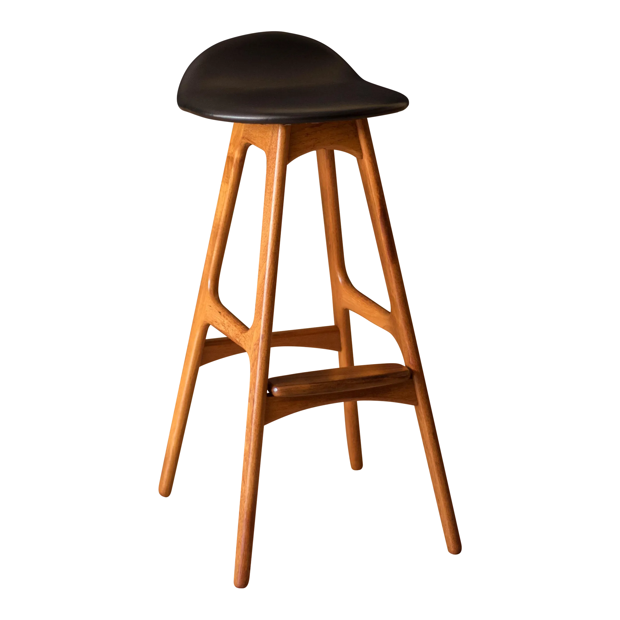 Vintage Danish Teak Bar Stool by Erik Buch for o.d. Mobler | Chairish