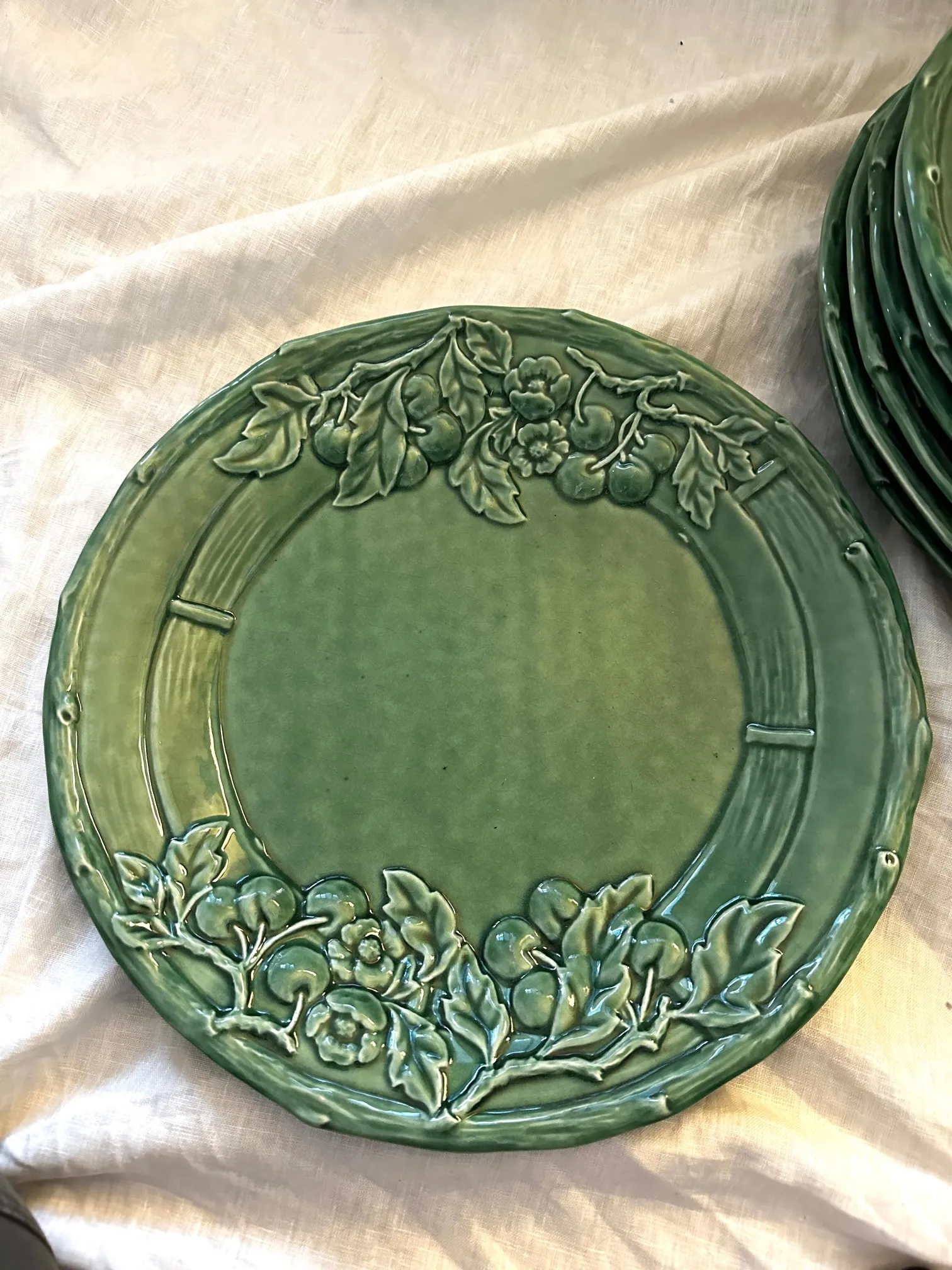 Vintage Verti Green Dinner Plates-A Set Chairish