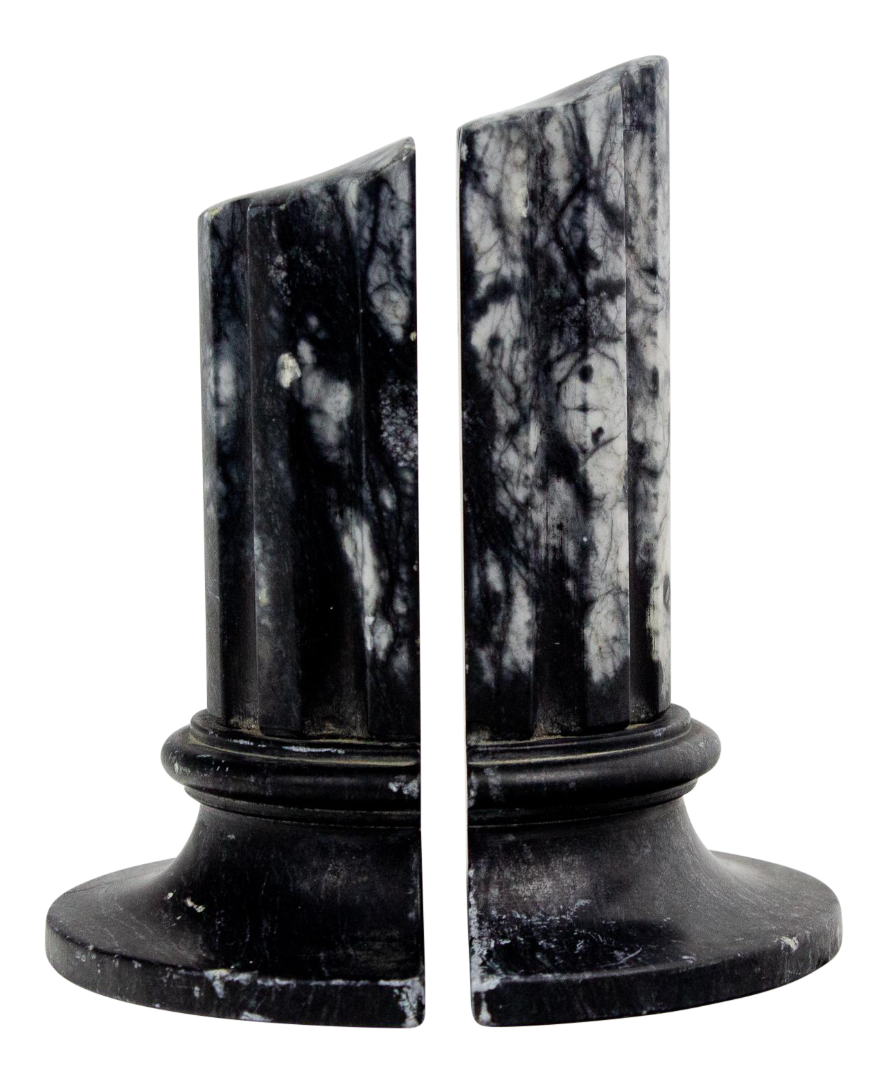 Vintage Italian Black and White Marble Column Bookends a Pair Chairish