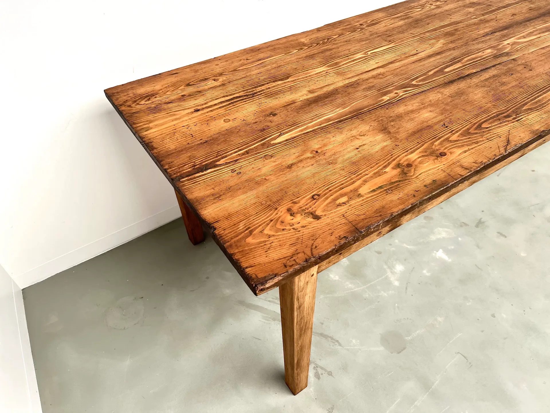 Antique Carved Working Duck DecoyLarge French Pine Farmhouse Table, 1970s