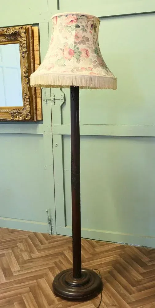 Oriental Carved Floor Lamp, 1920