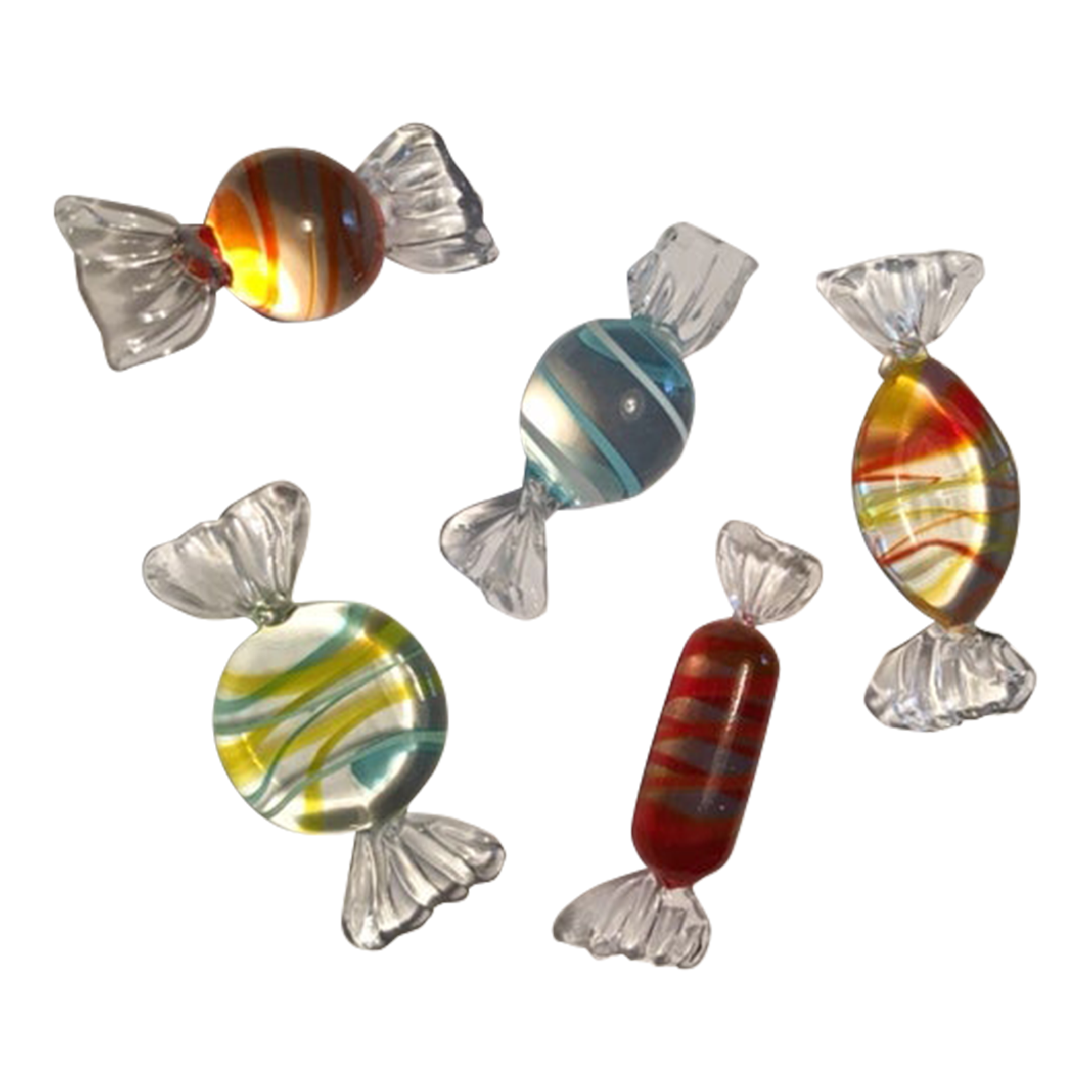 Hand Blown Vintage Glass Candy 5 Pieces Chairish