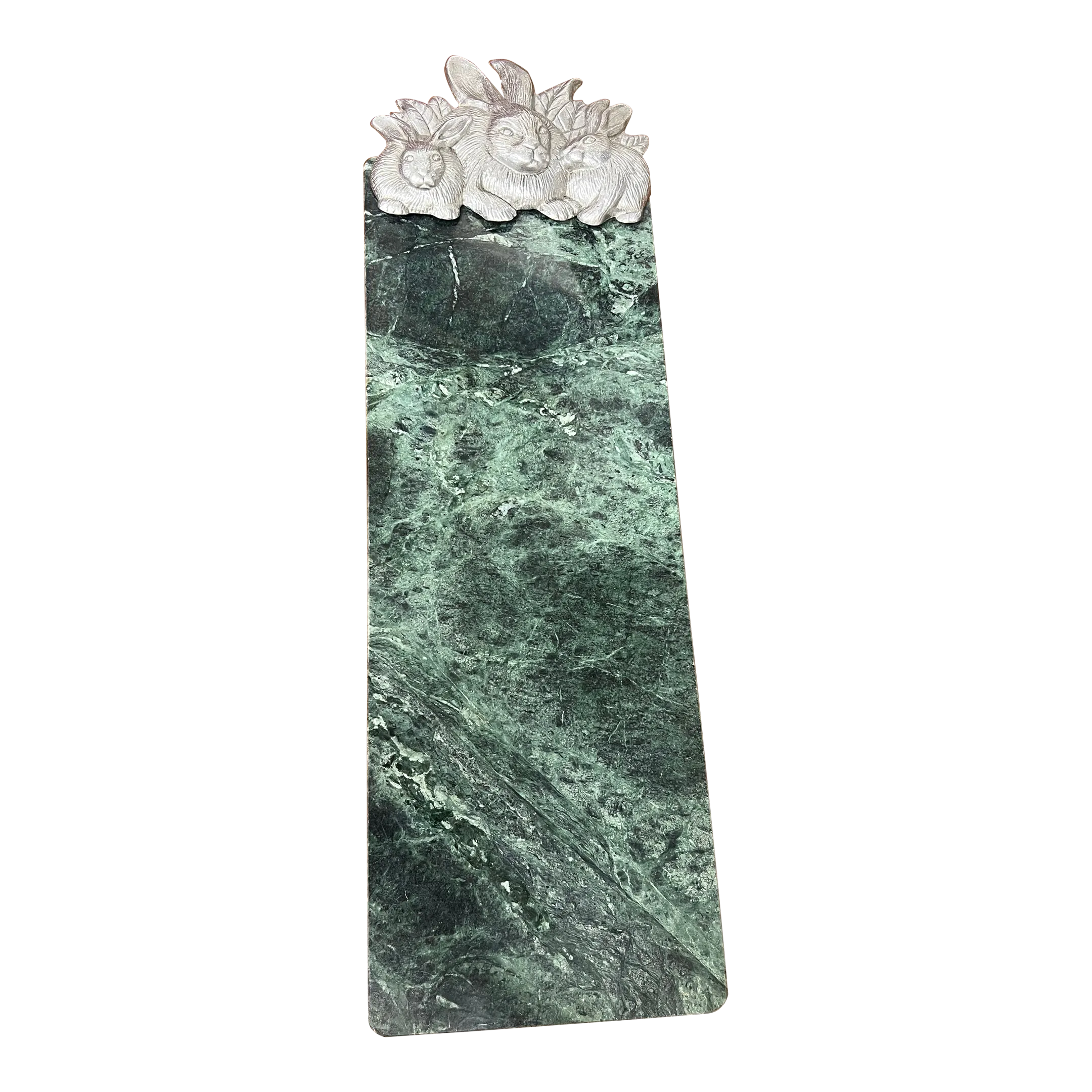 1980s Arthur Court Rabbit Bunny Green Marble Cheeseboard